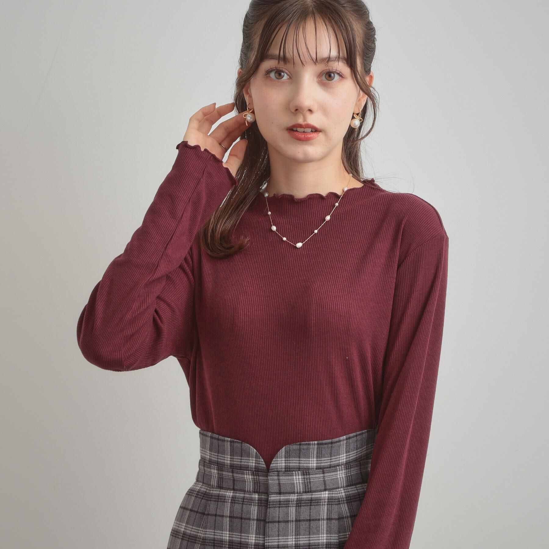 Couture broach「【ほんのりシアー・きれいめ】サステナブル テレコインナートップス」|Tシャツ・カットソー|