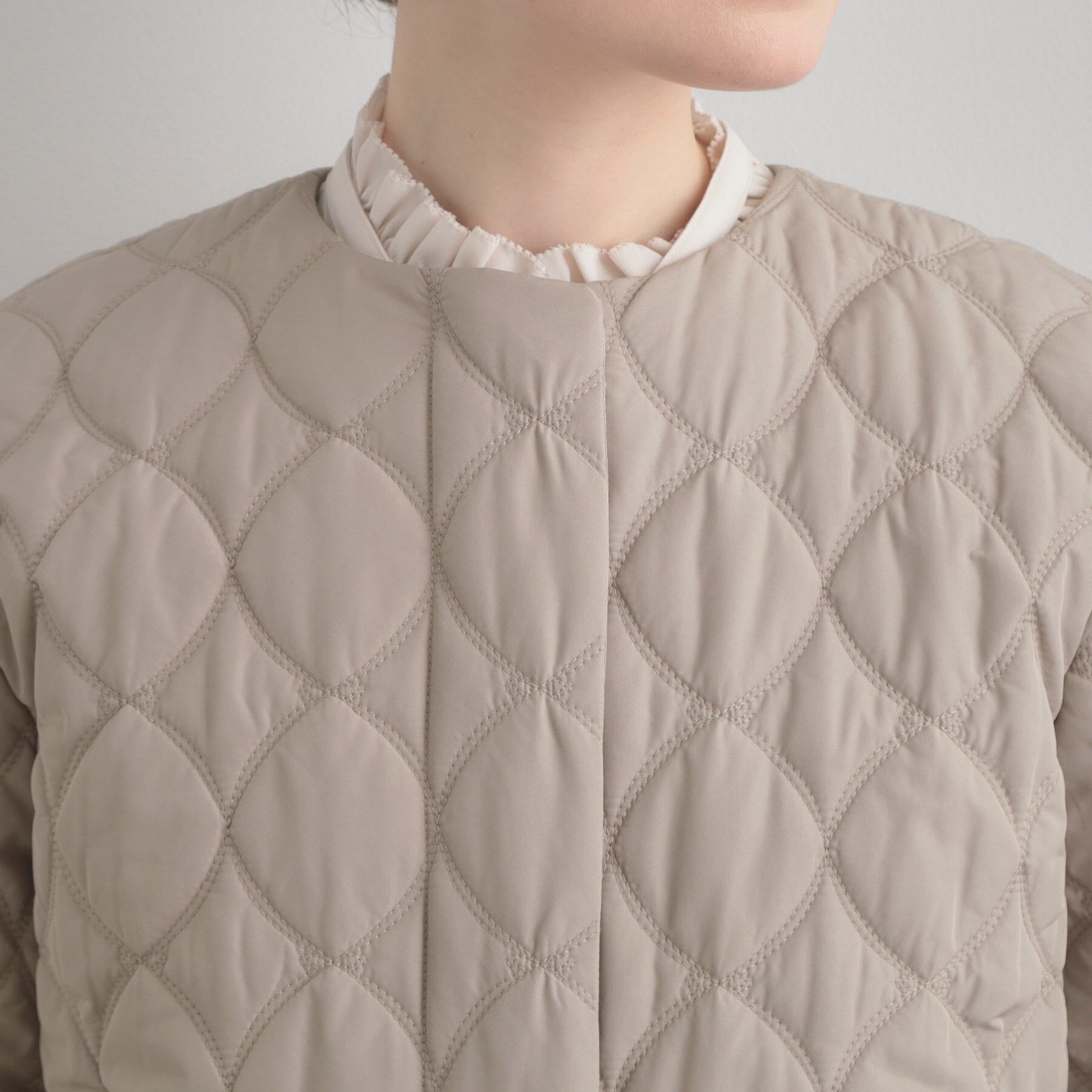 Couture broach「【撥水・大人可愛い】リボンキルティングジャケット」|ブルゾン・スタジャン|