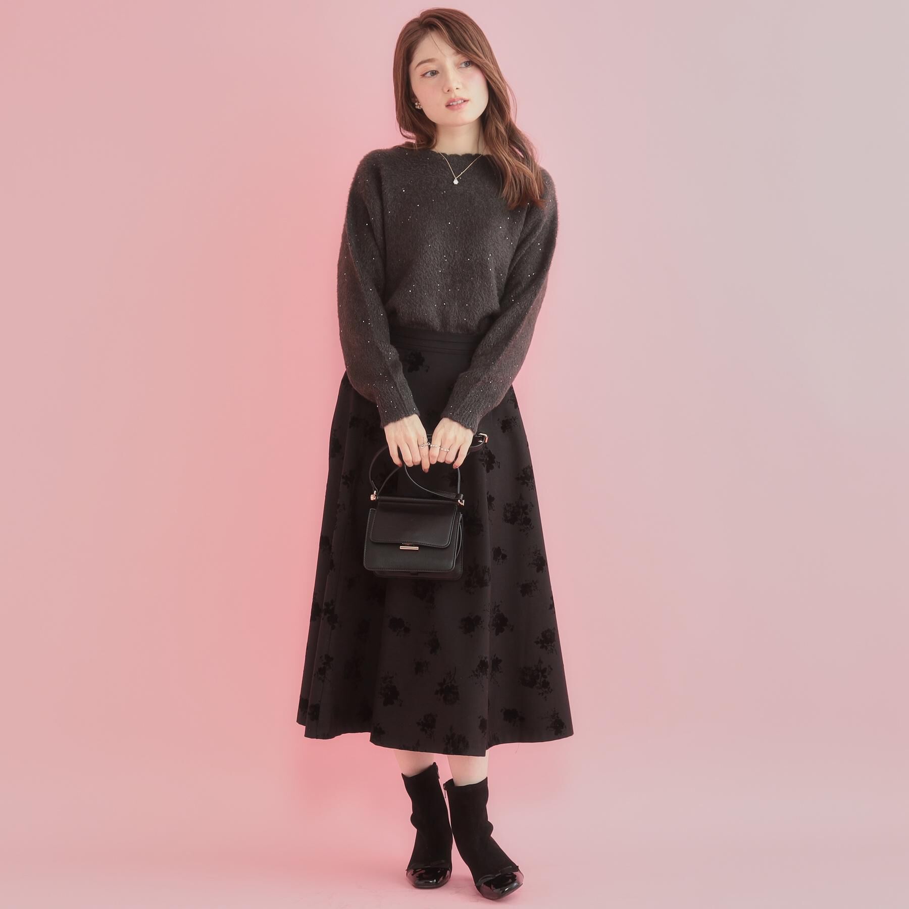 Couture broach「【前後2WAY】スパンコールラメフェザー ニット」|ニット・セーター|