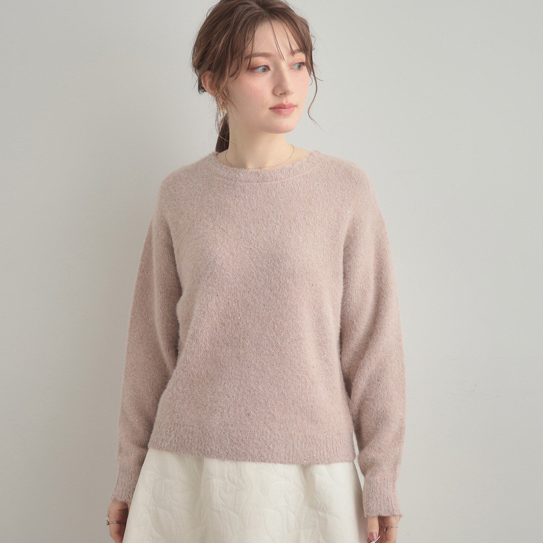 Couture broach「【前後2WAY】スパンコールラメフェザー ニット」|ニット・セーター|