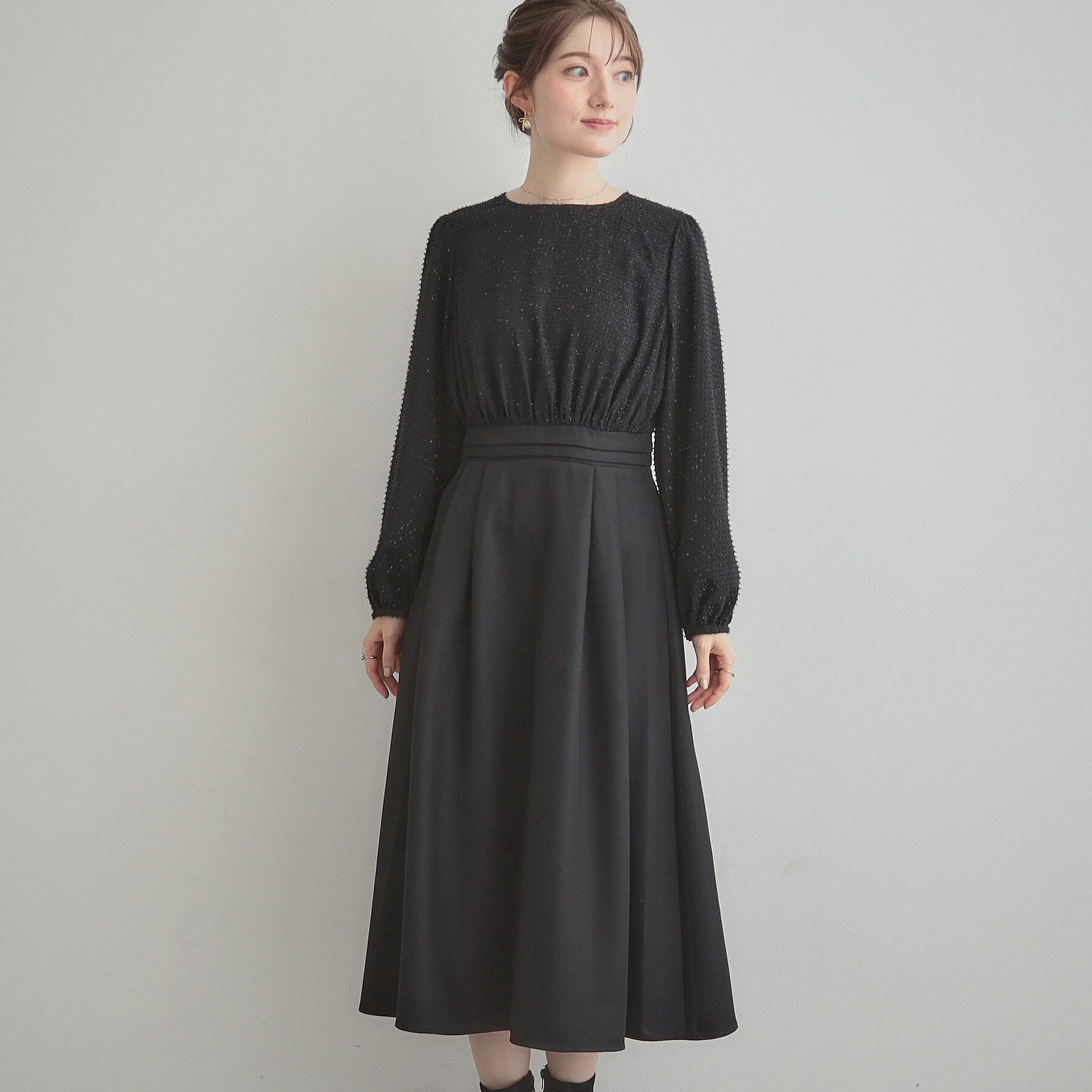 Couture broach「【通勤・ラメジャカード】ドッキングワンピース」|ワンピース|