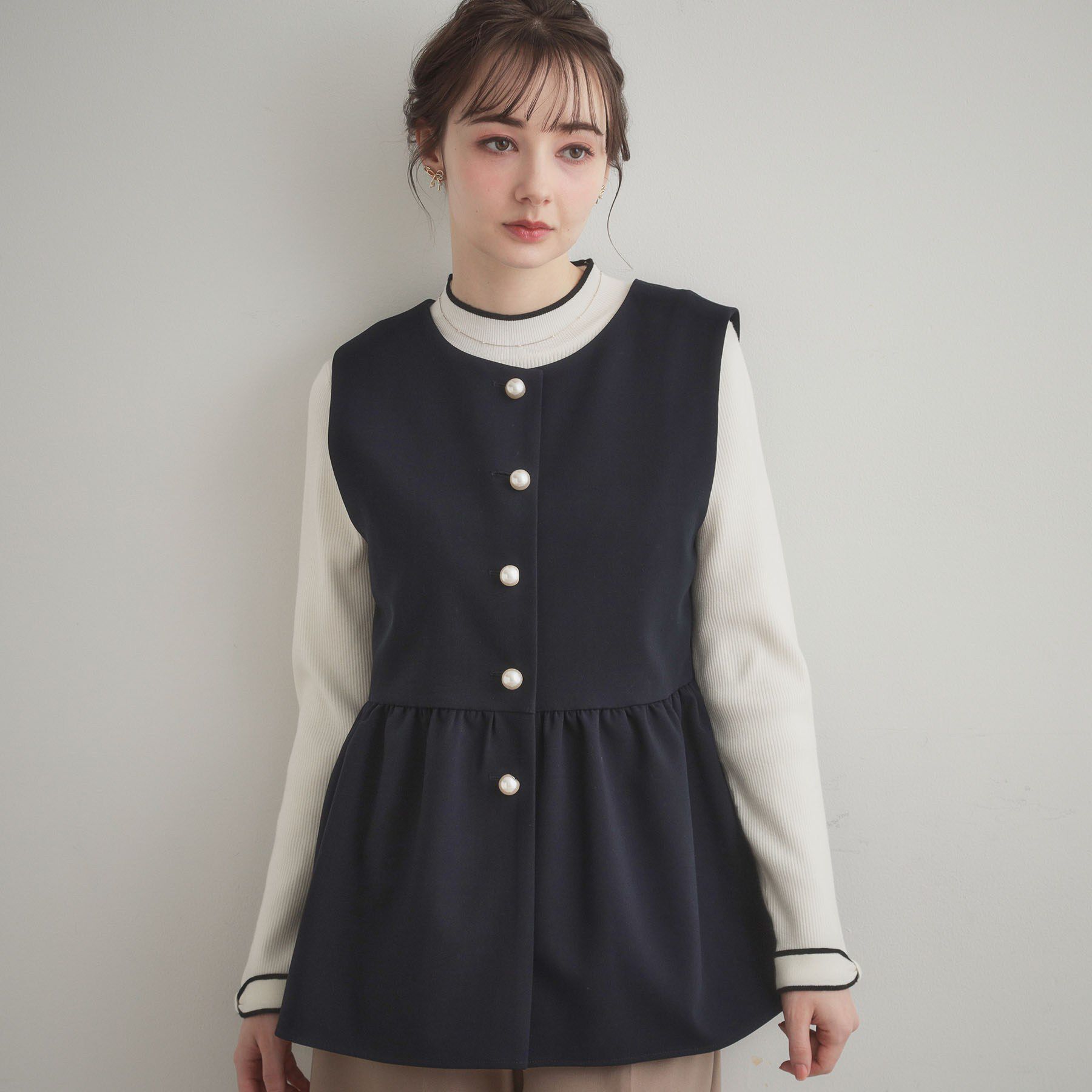 Couture broach「【ハレの日・通勤】TRダブルクロスジレ」|ベスト・ジレ|