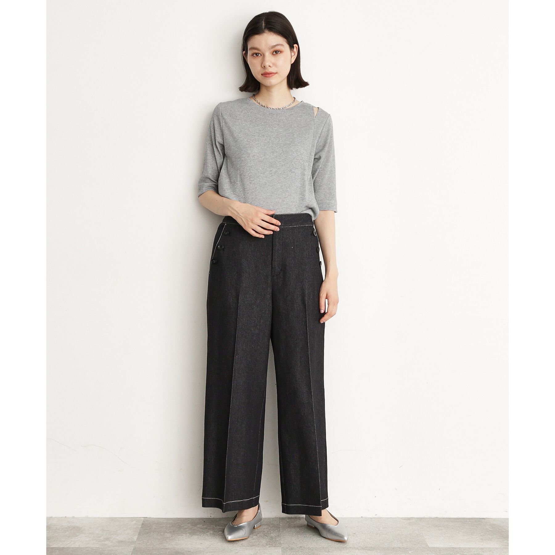 THE SHOP TK「【美脚/オ―ルシーズン】デニムマリンパンツ/洗濯機OK」|デニム|