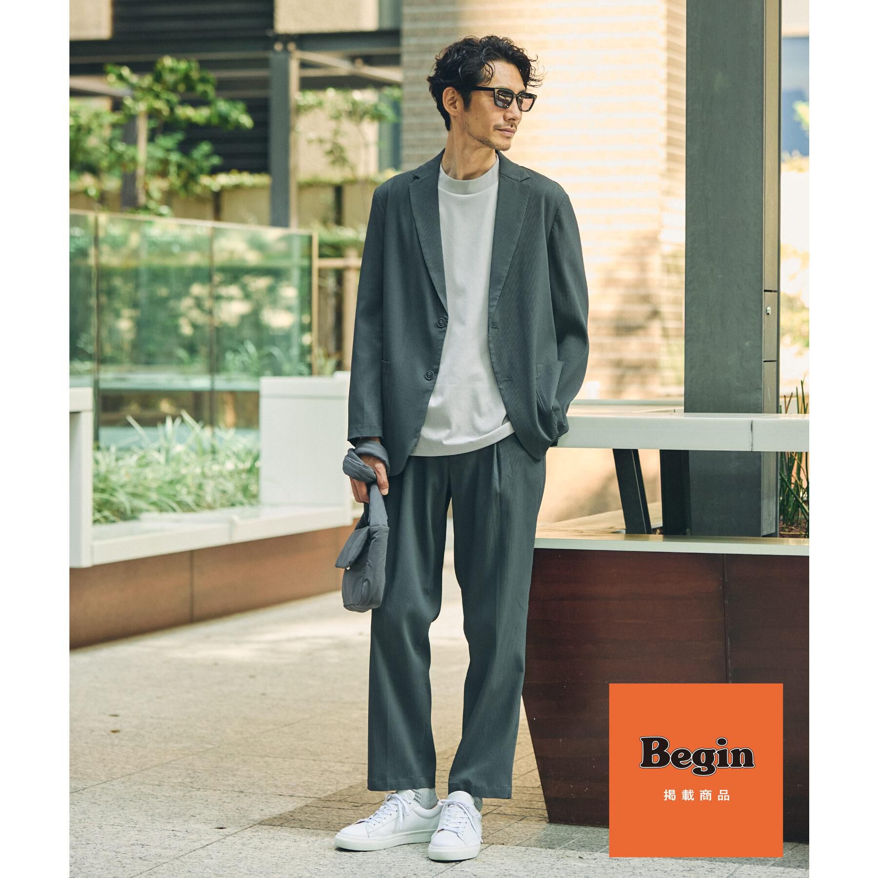 THE SHOP TK「【Begin/ビギン10月号掲載】楊柳スマートジャケット　軽量/洗濯機OK/セットアップ可」|テーラードジャケット|