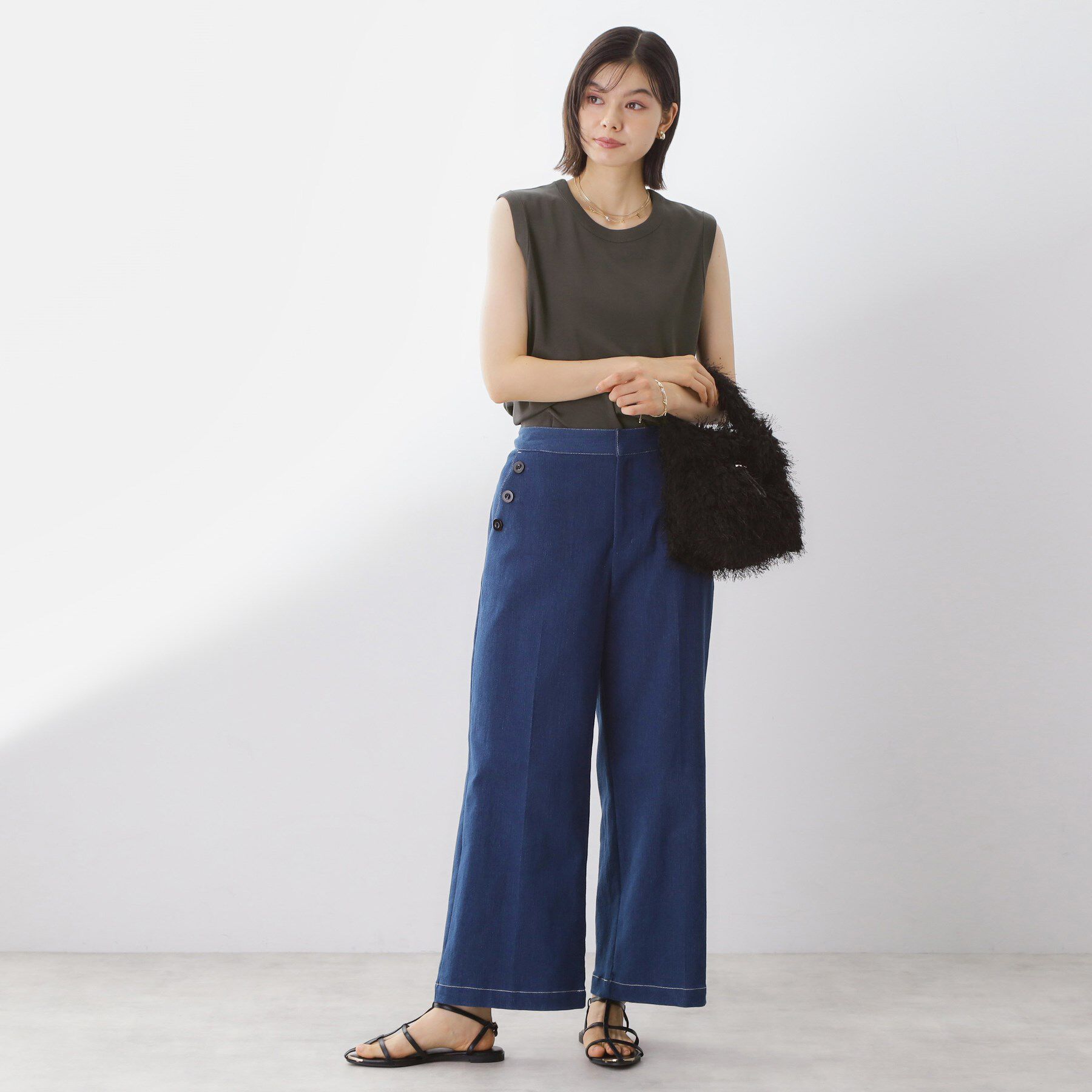 THE SHOP TK「【汗染み防止】ノースリーブTシャツ【洗濯機OK/UVケア】」|キャミソール|