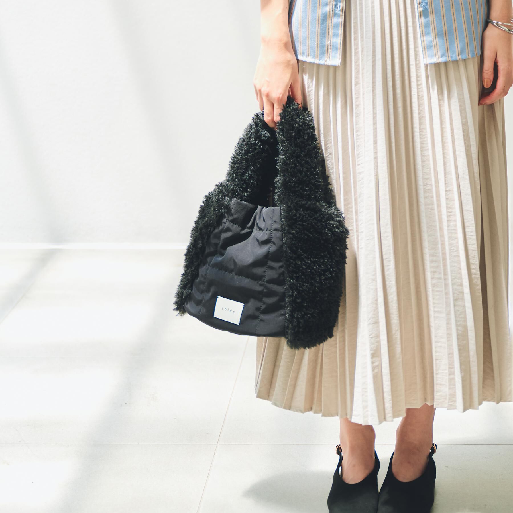 THE SHOP TK「キルト&times;フェイクファー2WAYトート」|トートバッグ|