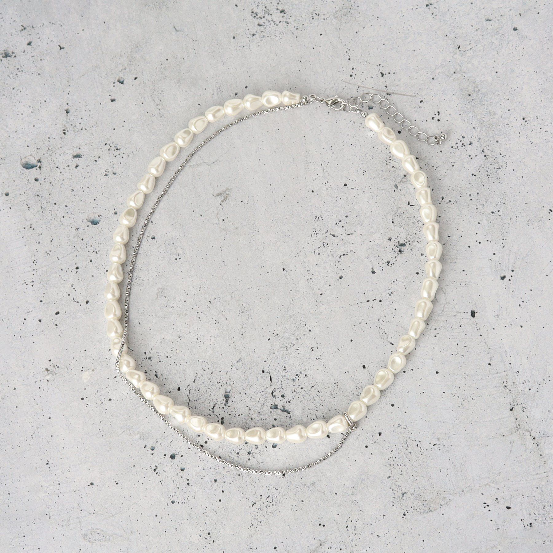 THE SHOP TK「2連パール調ネックレス」|ネックレス|シルバー(006)