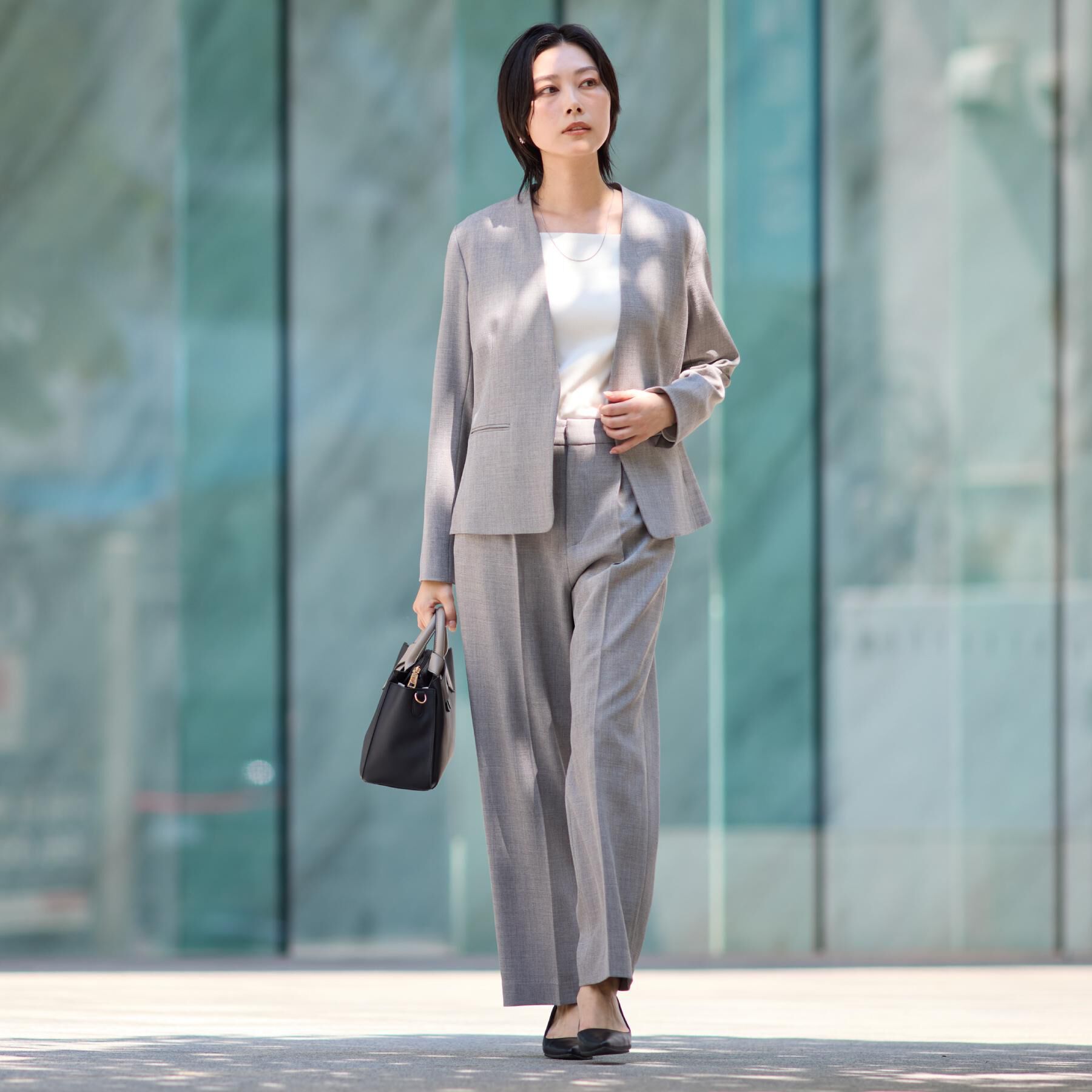 THE SHOP TK「ビジネスノーカラージャケット【セットアップ可/洗える】/CAVIANシリーズ」|ノーカラージャケット|