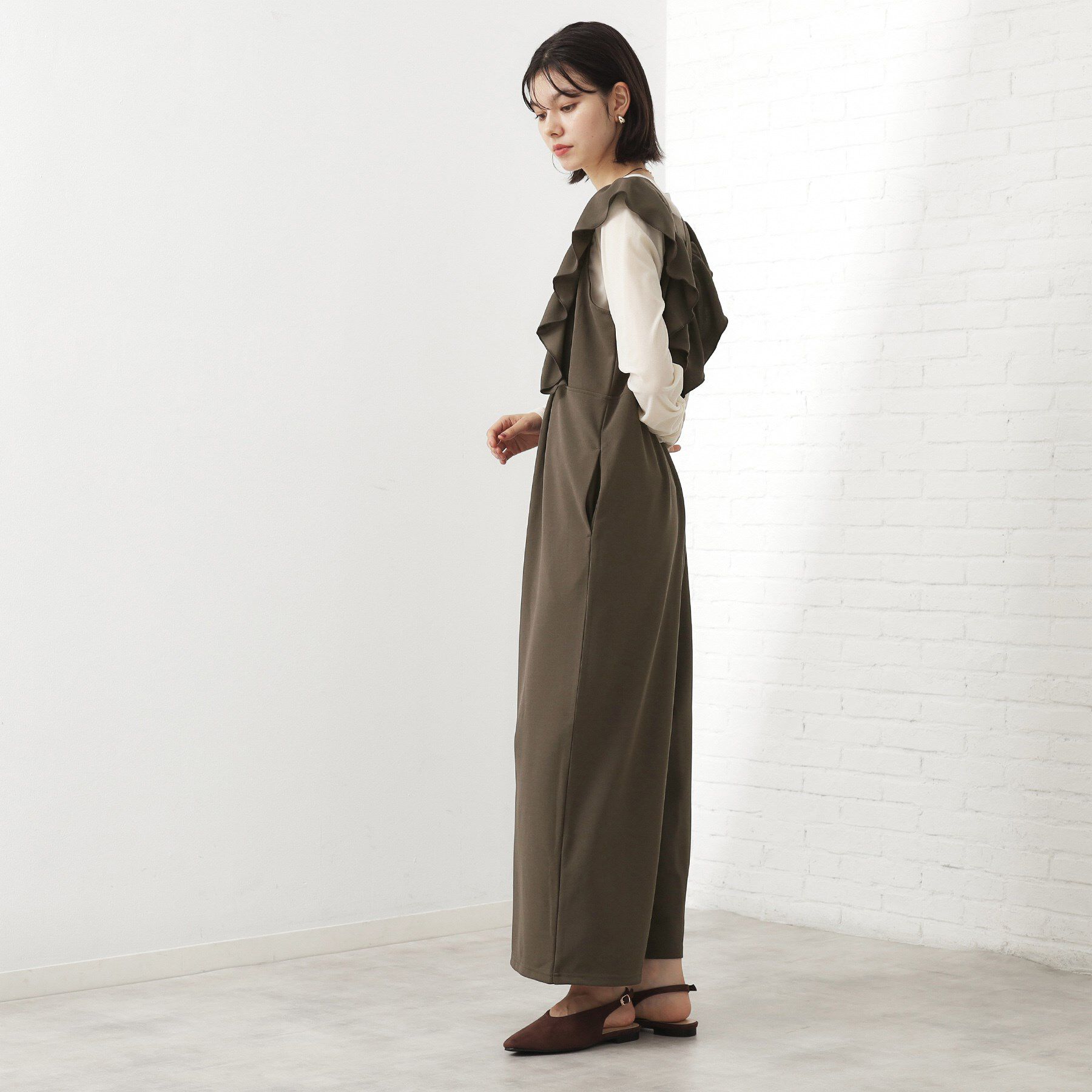 THE SHOP TK「【シーズンレス】フリルオールインワン」|オールインワン|