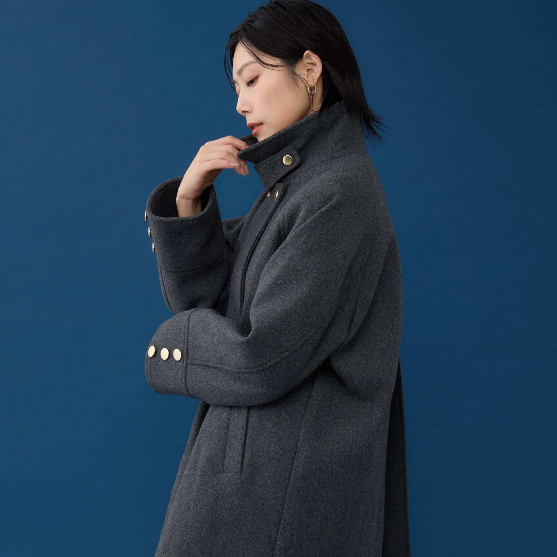THE SHOP TK「クラシカルな装い ウールライクスタンドカラーコート」|その他|