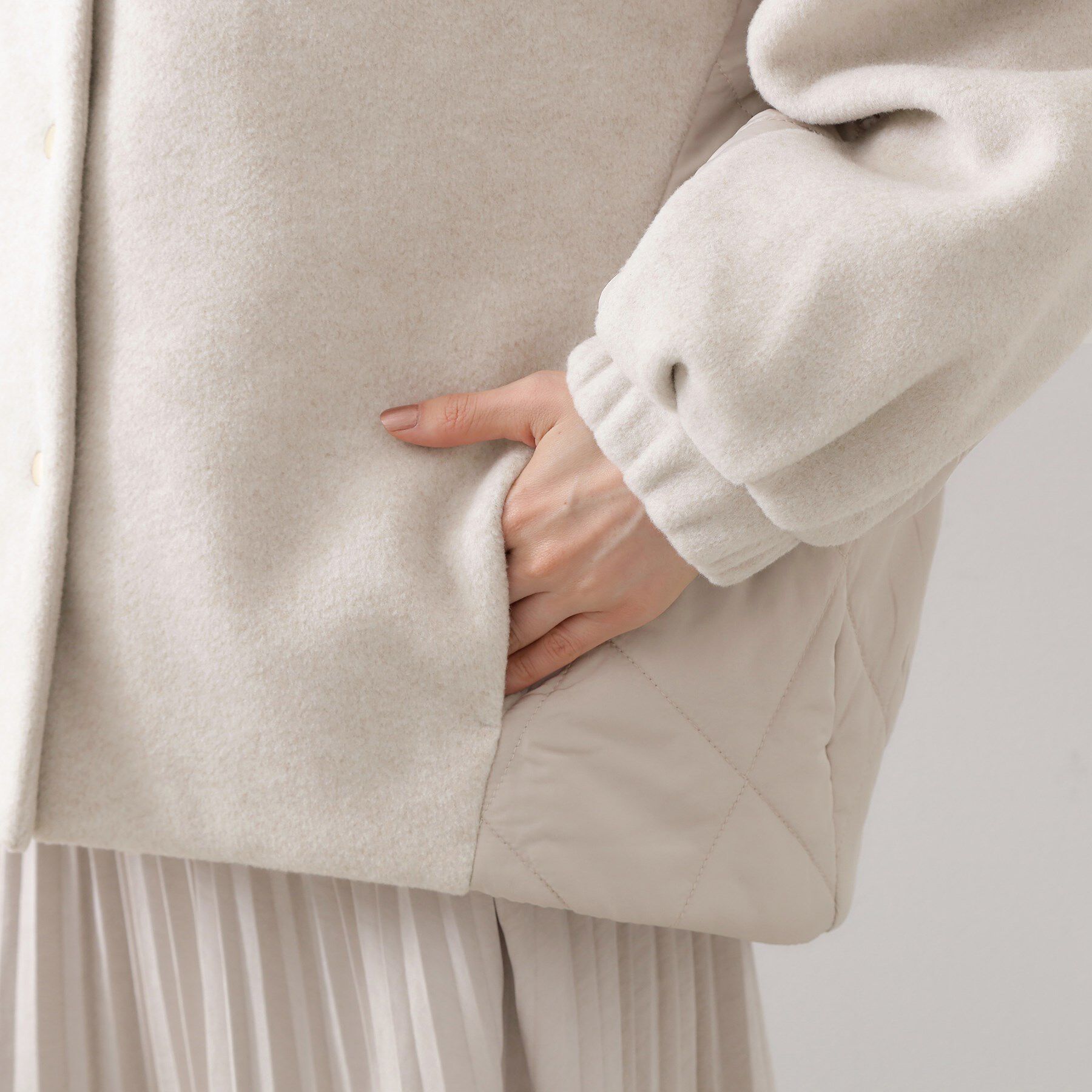 THE SHOP TK「前後で印象が変わる ドッキングノーカラージャケット」|ノーカラージャケット|