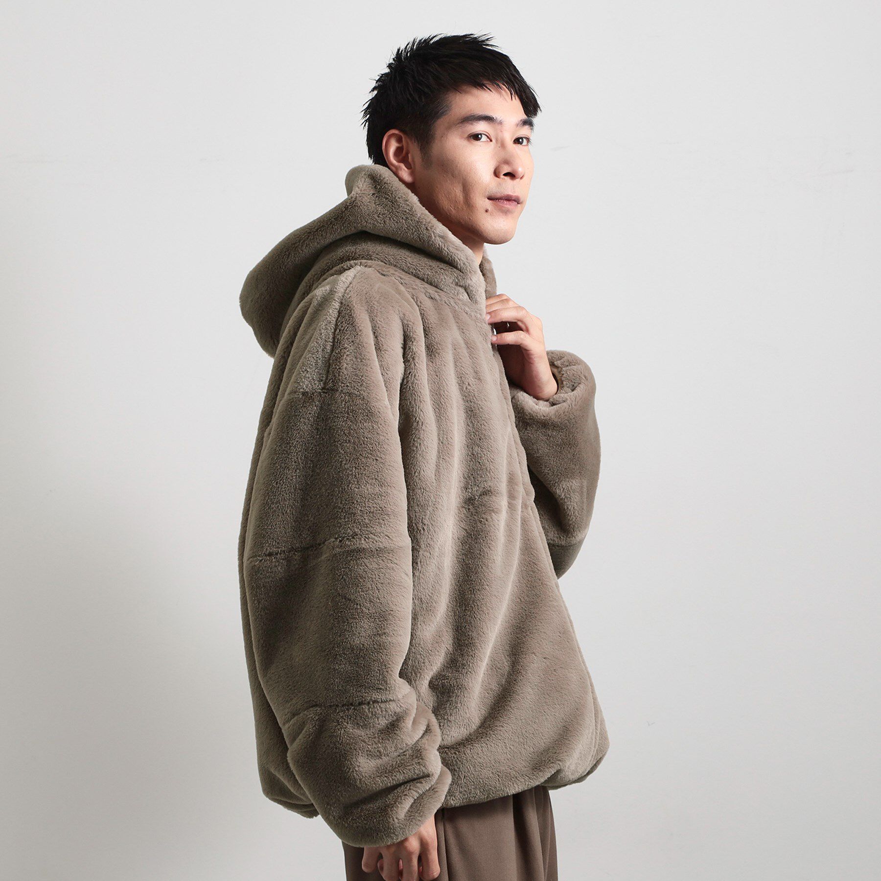 THE SHOP TK「フードフェイクファーブルゾン」|ブルゾン・スタジャン|