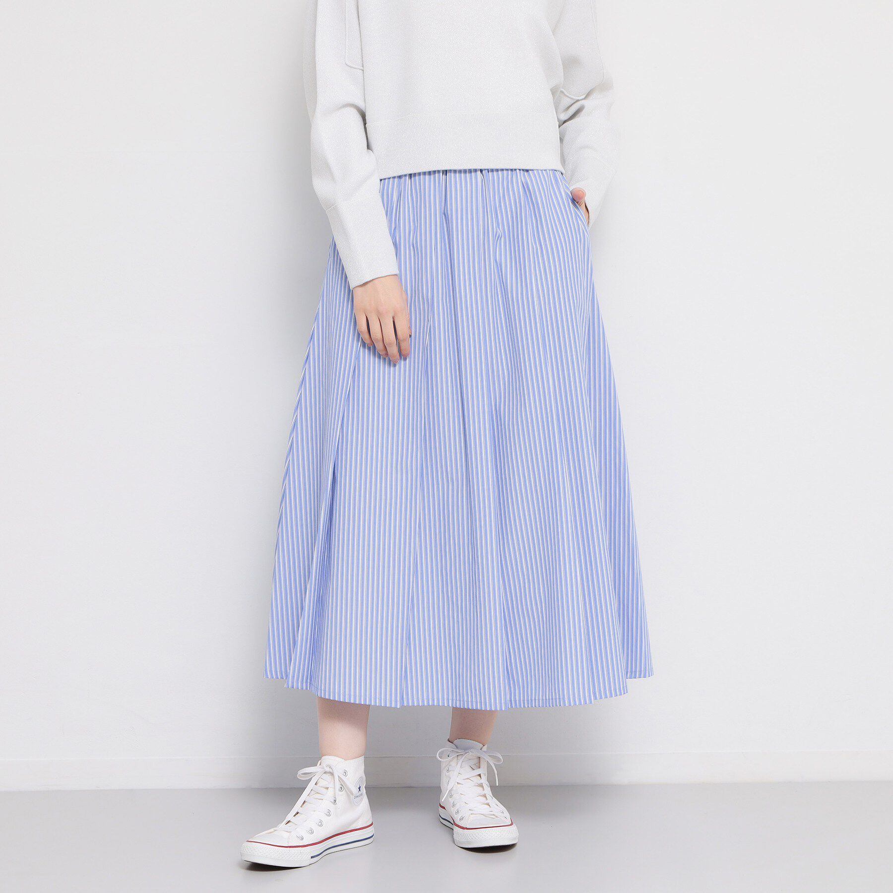 THE SHOP TK「ストライプアソートスカート」|スカート|ブルー(391)