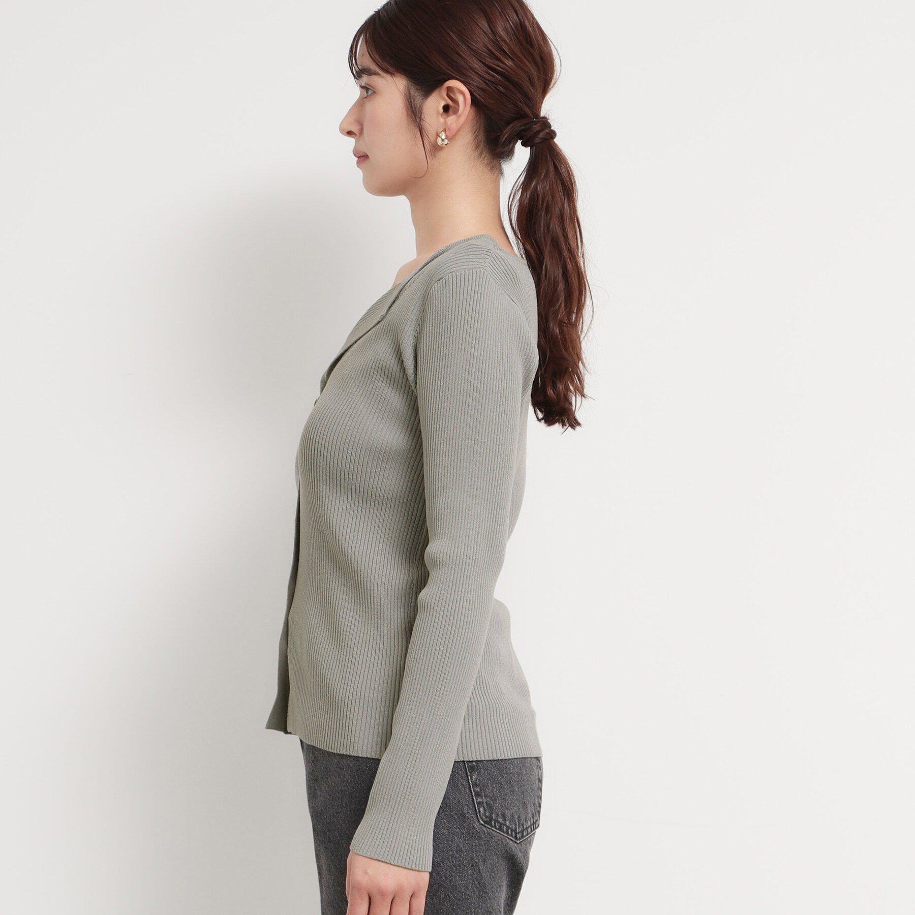 THE SHOP TK「レースレイヤードリブニット」|ニット・セーター|