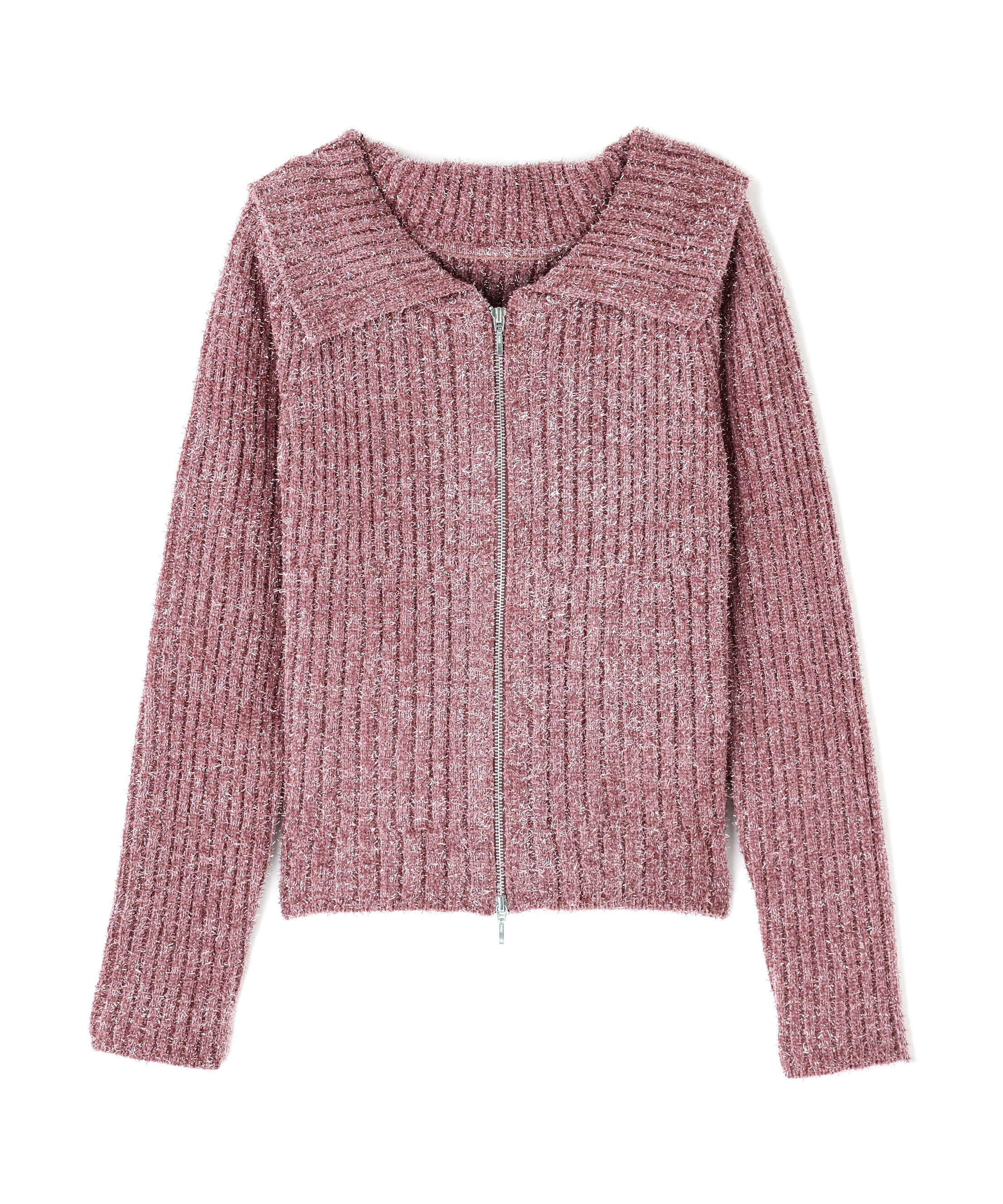  「ラメシャギージップニット」|ニット・セーター|