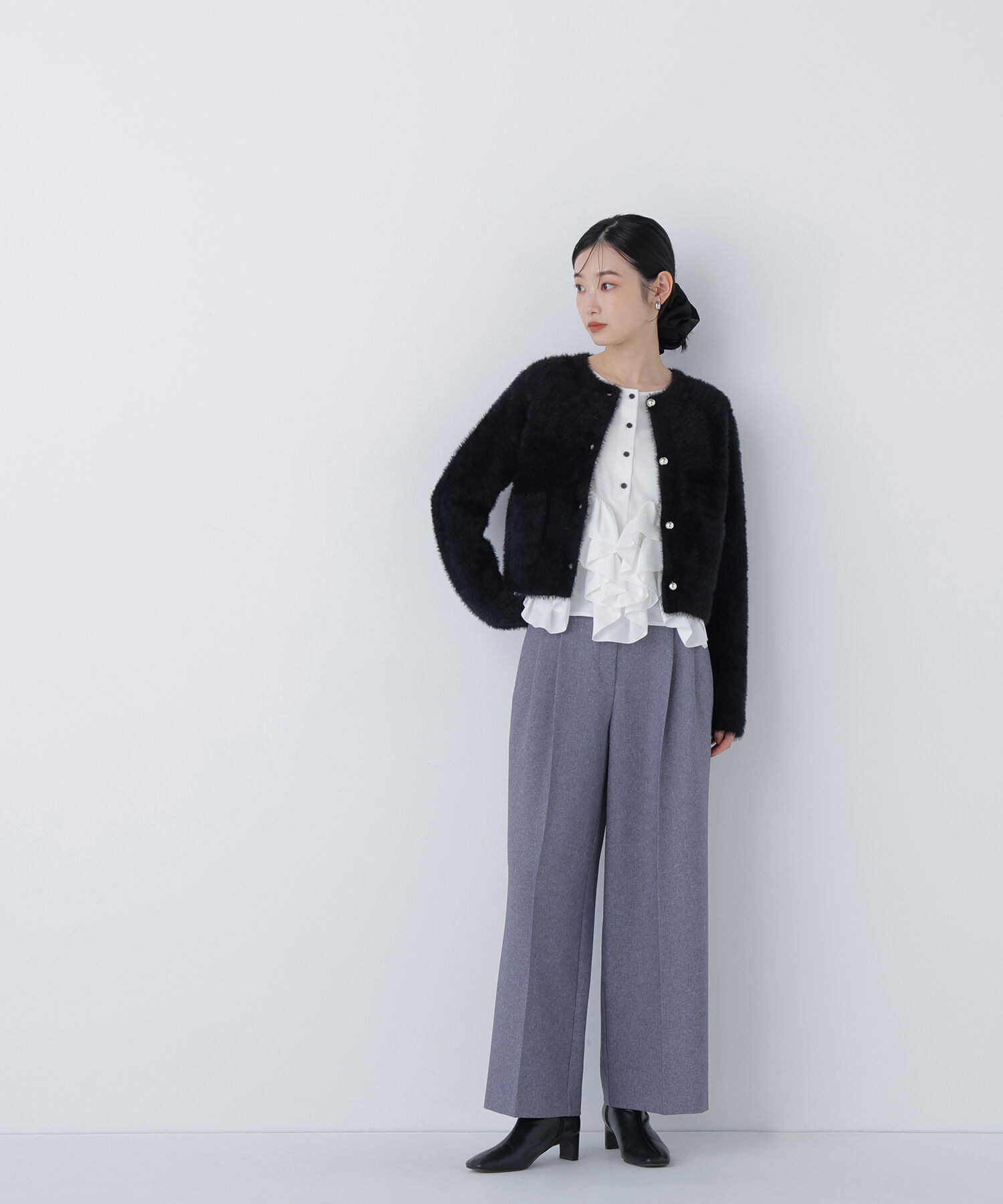  「シャギーニットジャケット」|ニット・セーター|