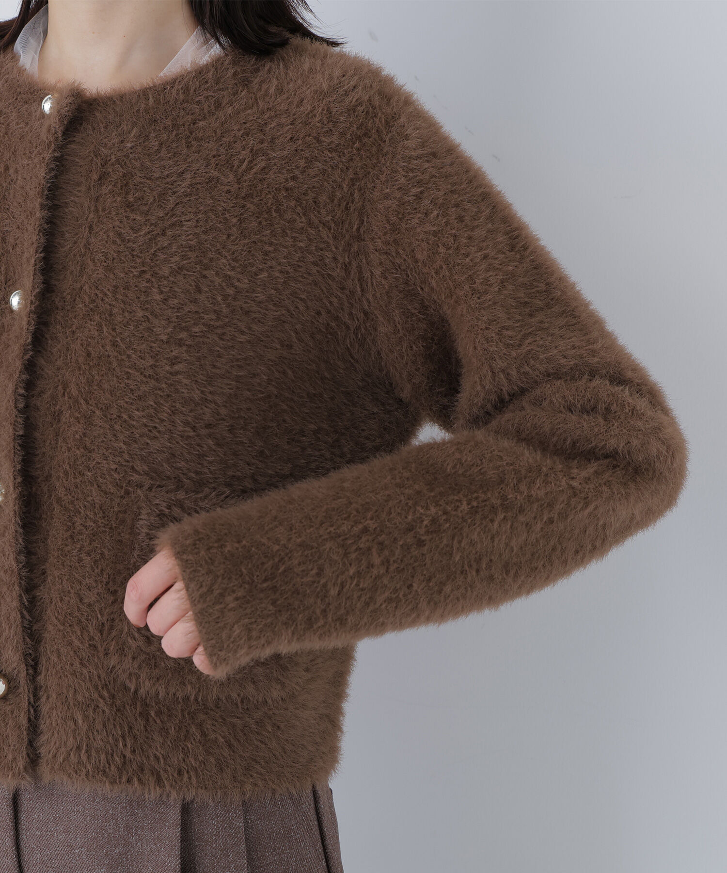  「シャギーニットジャケット」|ニット・セーター|