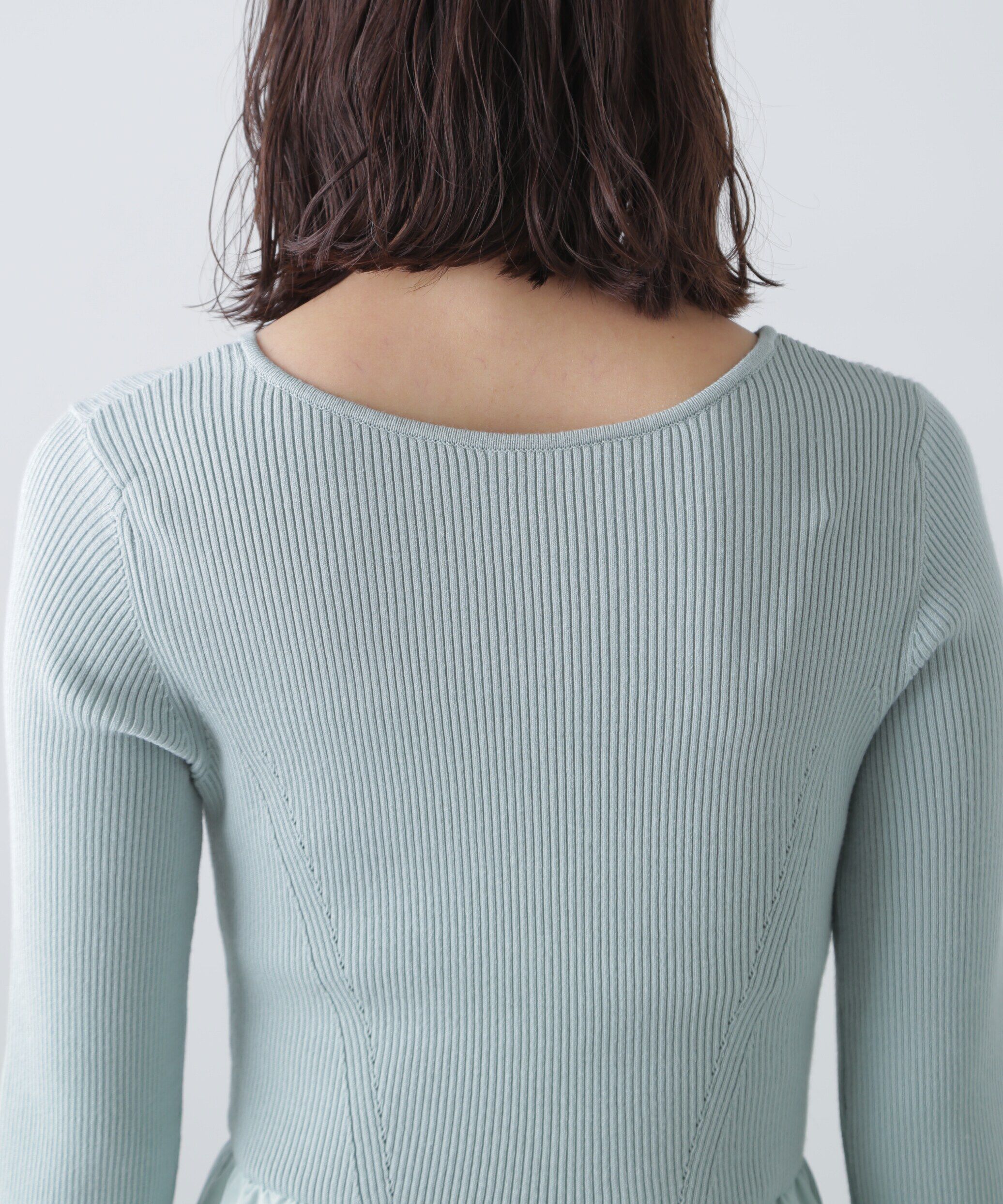  「前後2way布帛ドッキングリブニットワンピース」|ワンピース|