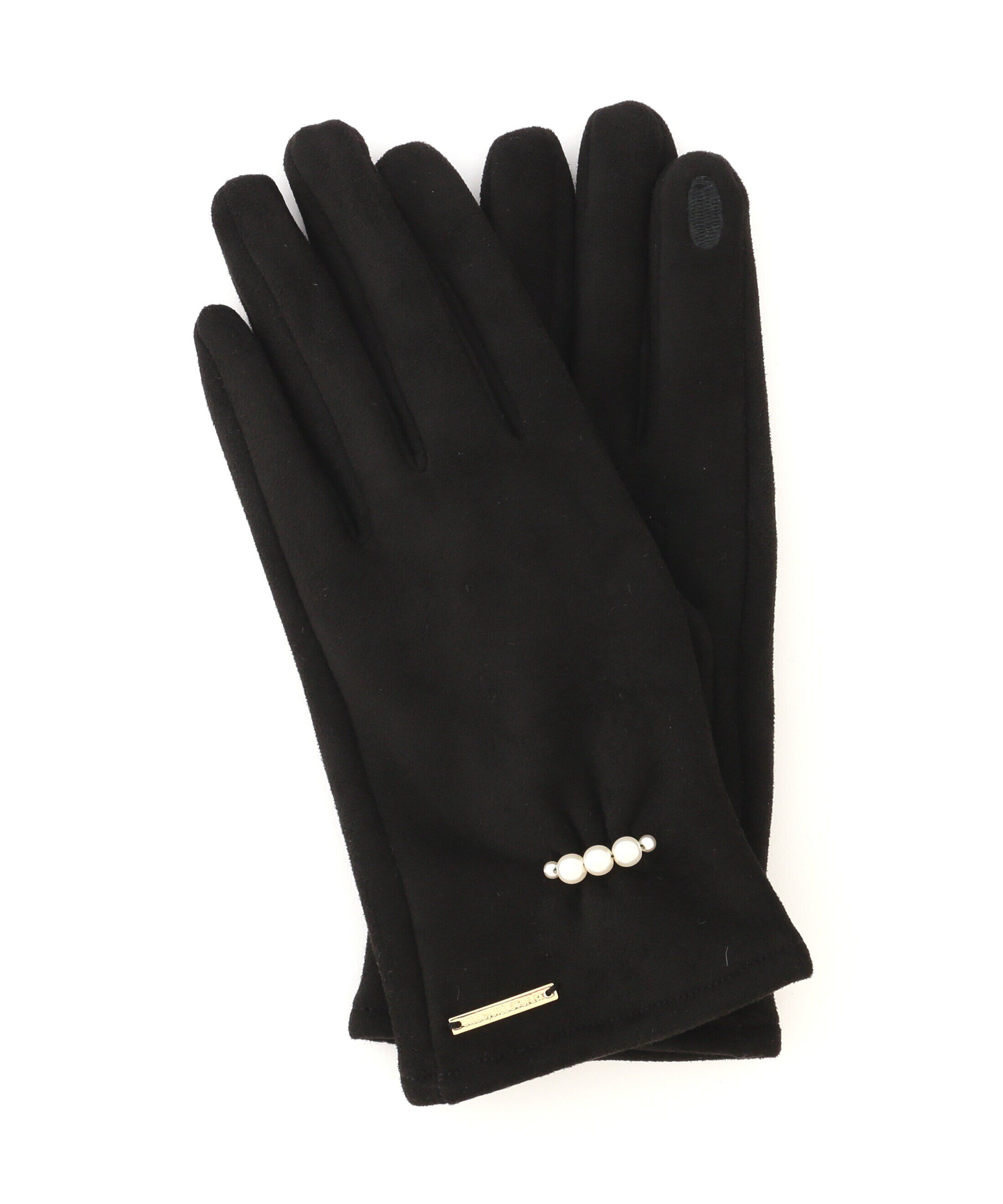  「◆フェイクスエードパールグローブ」|手袋|