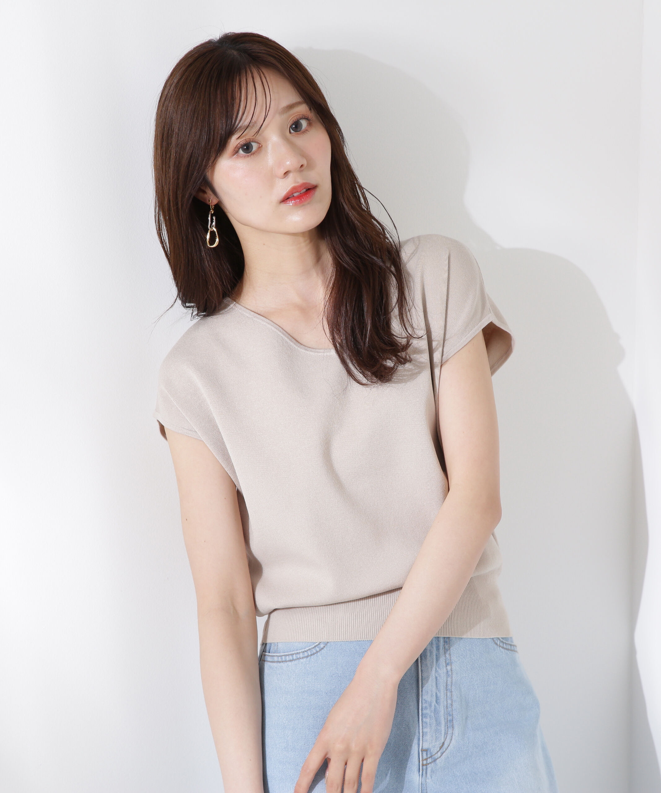 PROPORTION BODY DRESSING「Vネック総針ニット」|ニット・セーター|