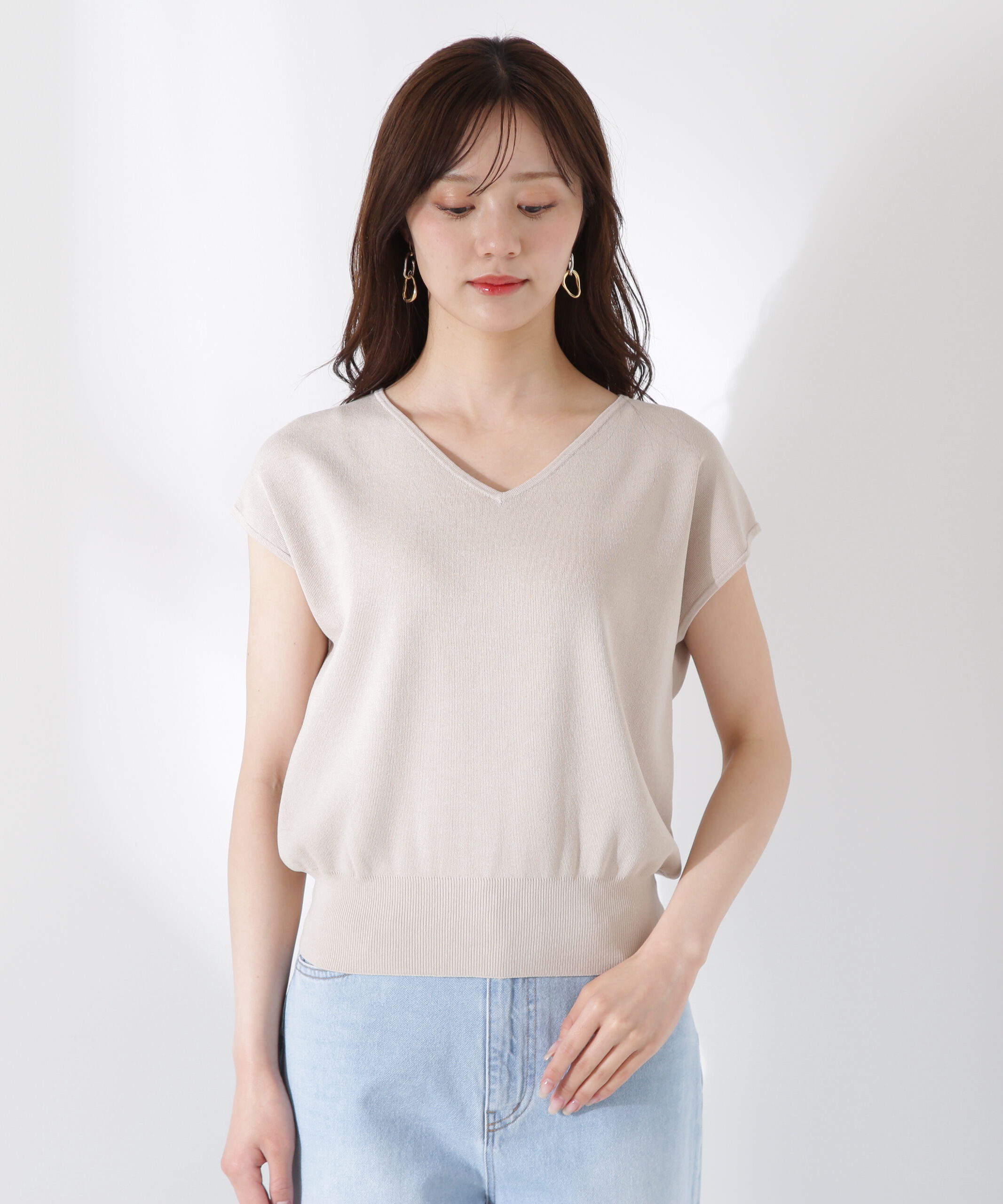 PROPORTION BODY DRESSING「Vネック総針ニット」|ニット・セーター|