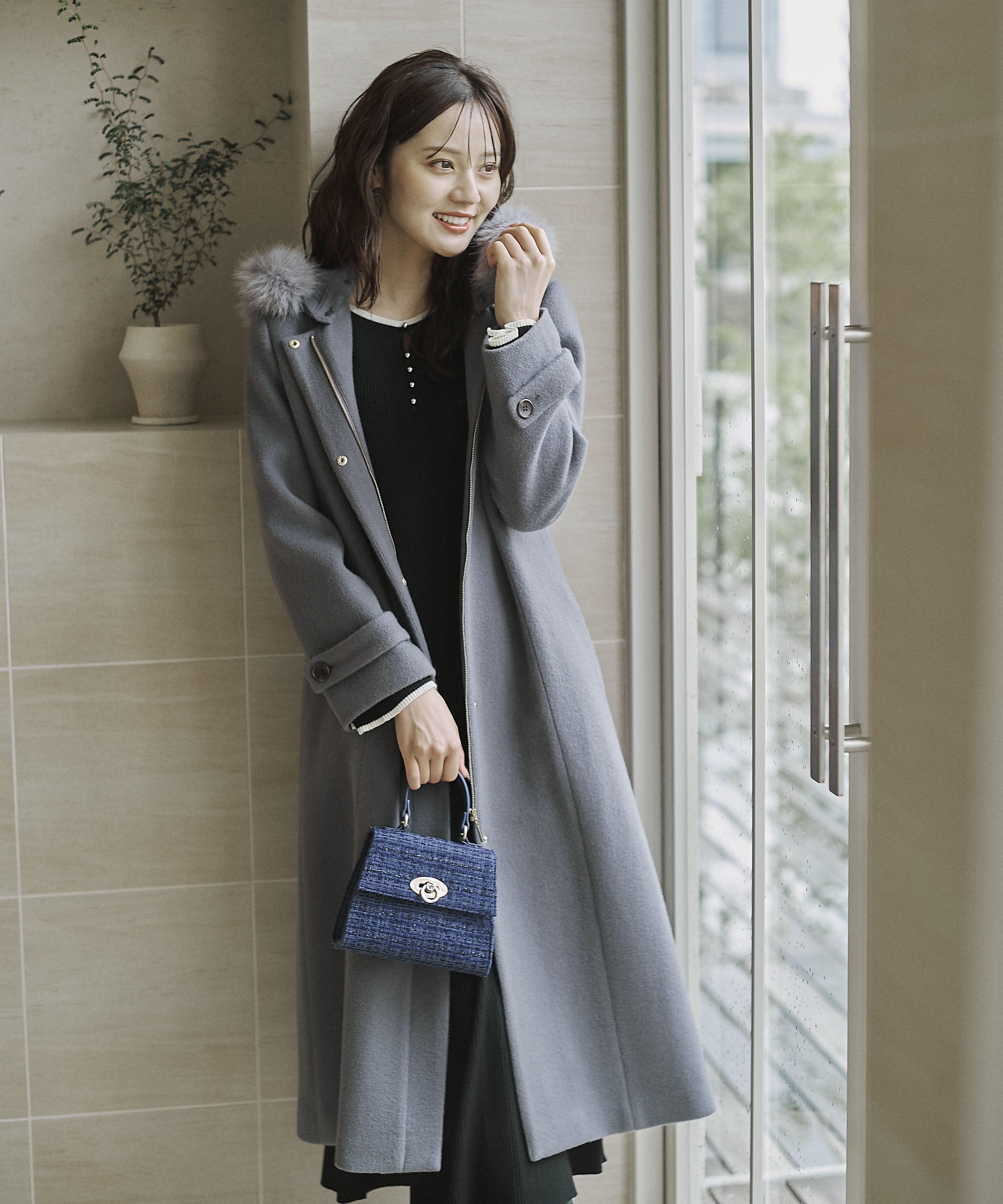 PROPORTION BODY DRESSING「モッサフードフェイクファーロングコート 25AW」|その他|