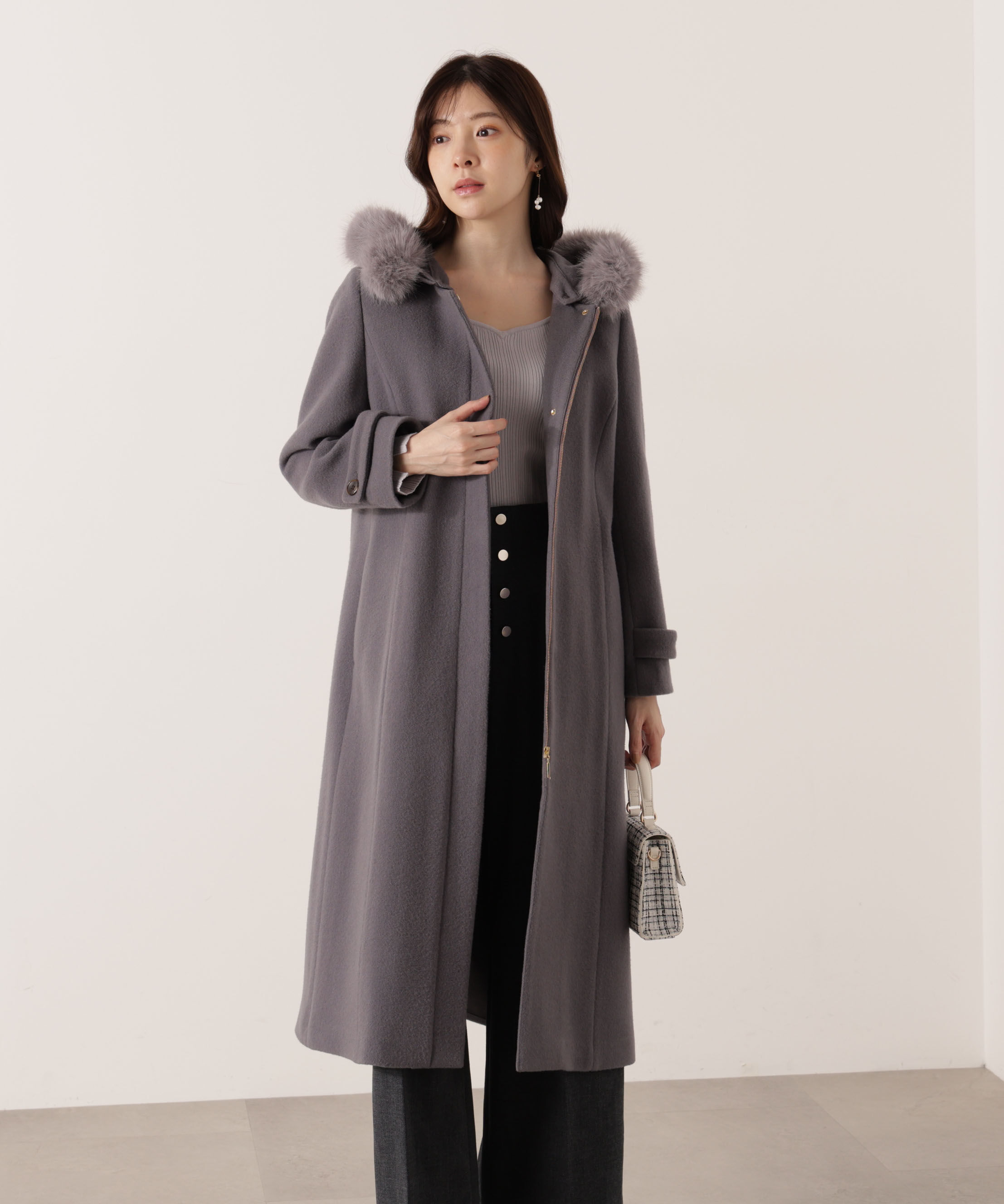 PROPORTION BODY DRESSING「モッサフードフェイクファーロングコート 25AW」|その他|