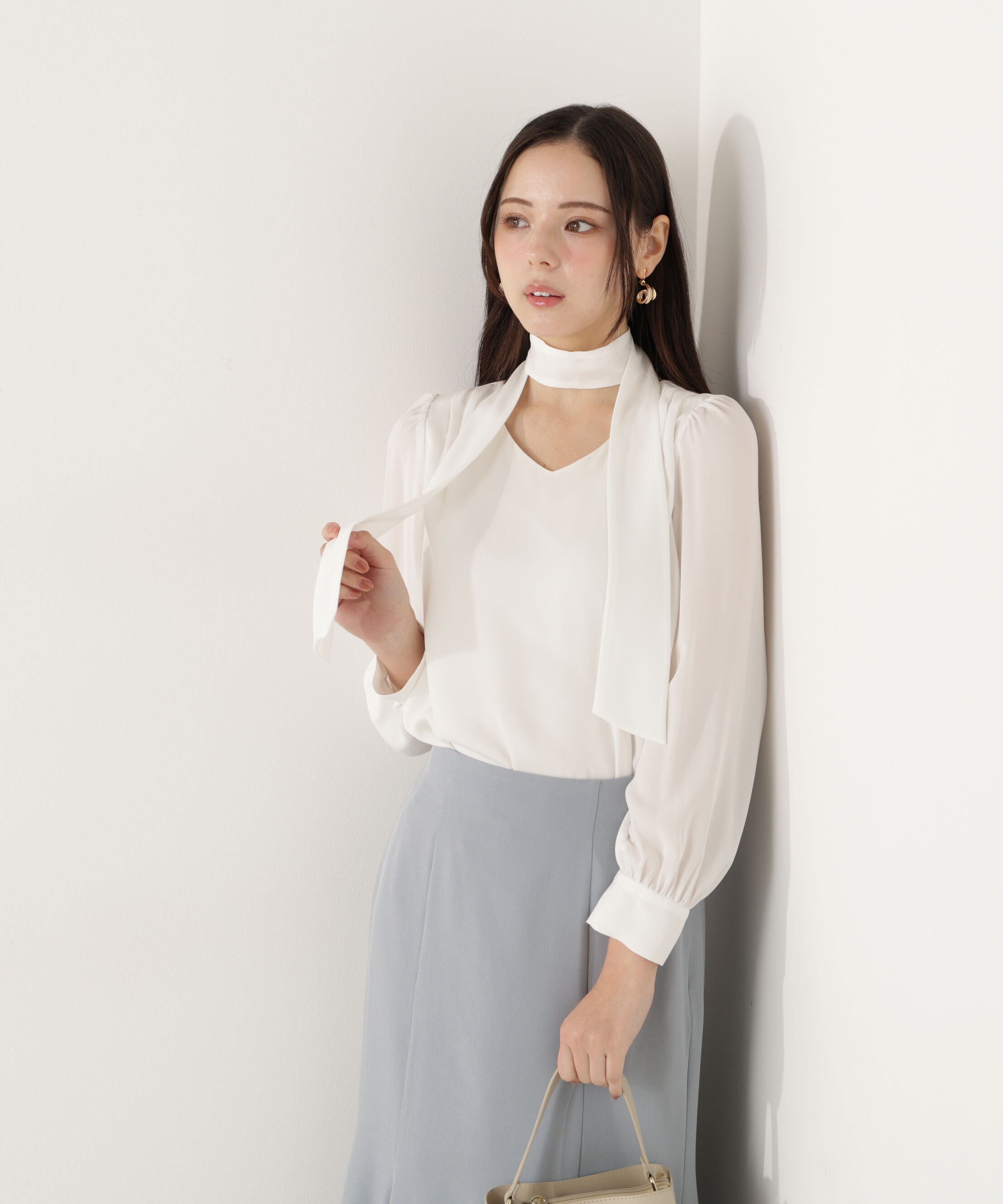 PROPORTION BODY DRESSING「＜ウォッシャブル＞2wayリボンタック付きブラウス」|シャツ・ブラウス|