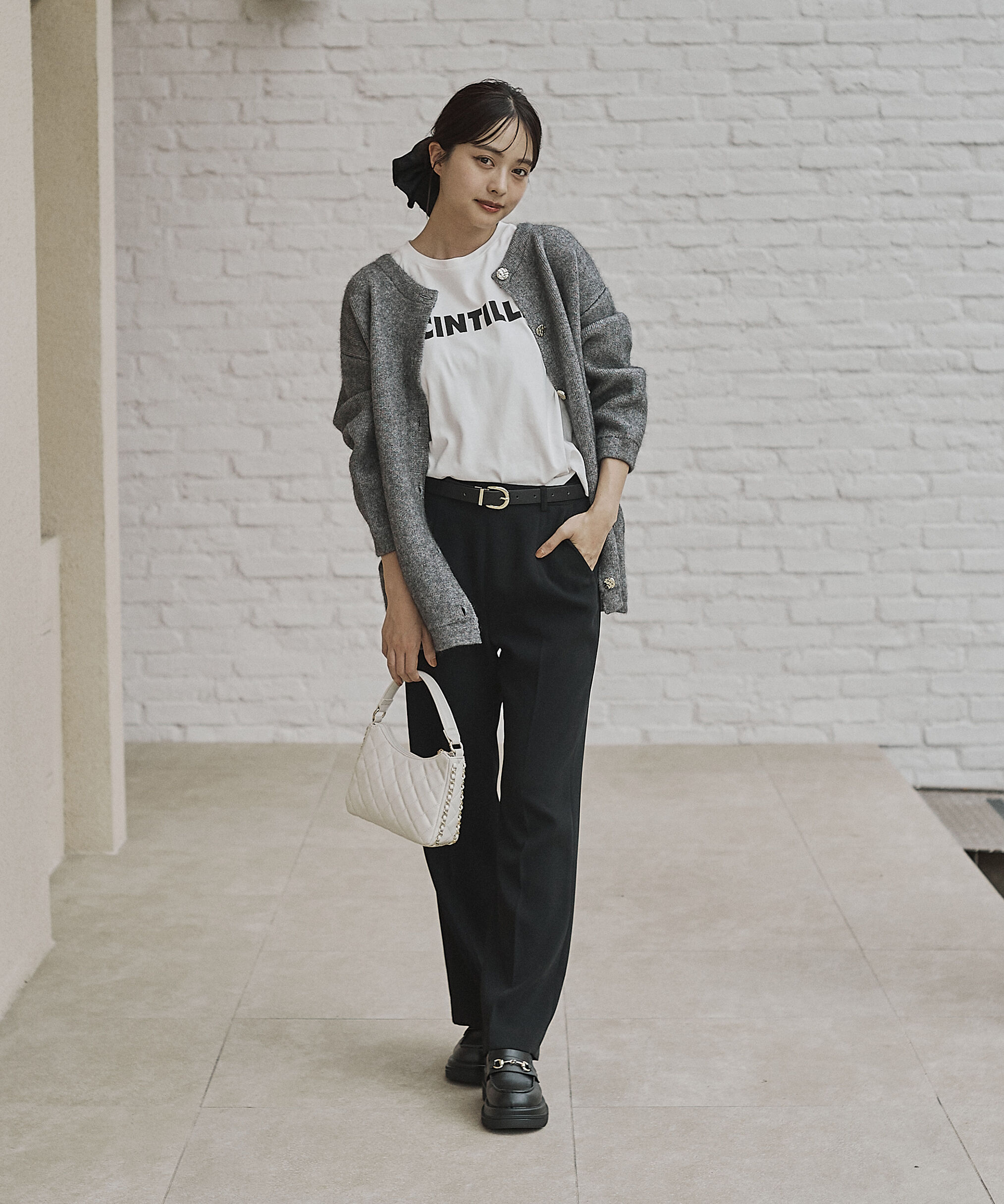 PROPORTION BODY DRESSING「FOX混ダブルフェイスニットカーディガン 25AW」|カーディガン|