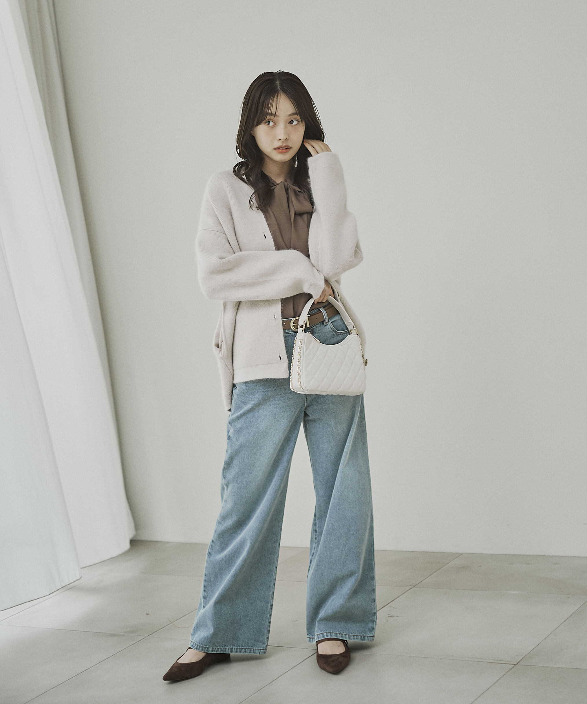 PROPORTION BODY DRESSING「FOX混ダブルフェイスニットカーディガン 25AW」|カーディガン|