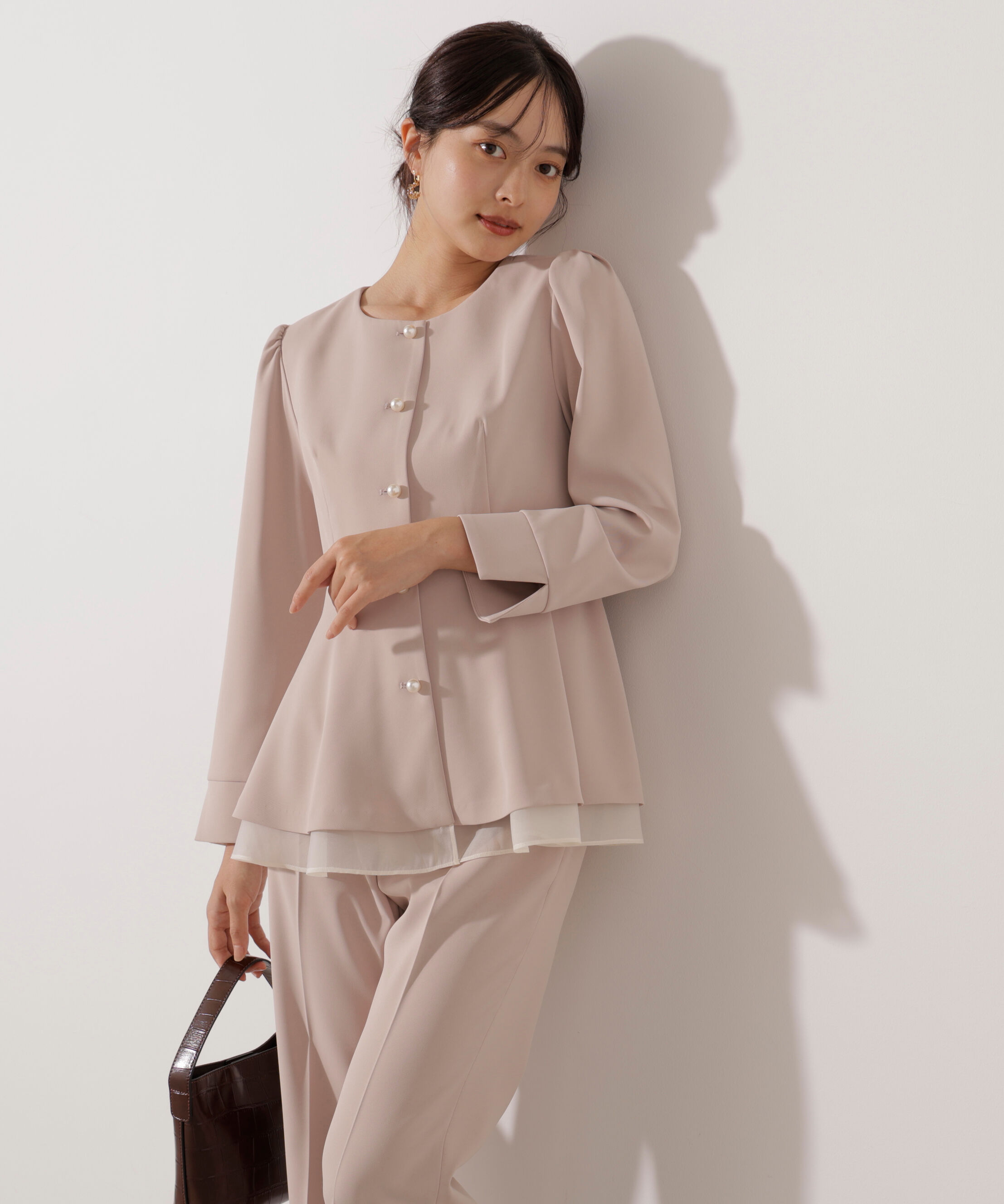 PROPORTION BODY DRESSING「＜セットアップ対応＞ペプラムジャケット」|ブルゾン・スタジャン|