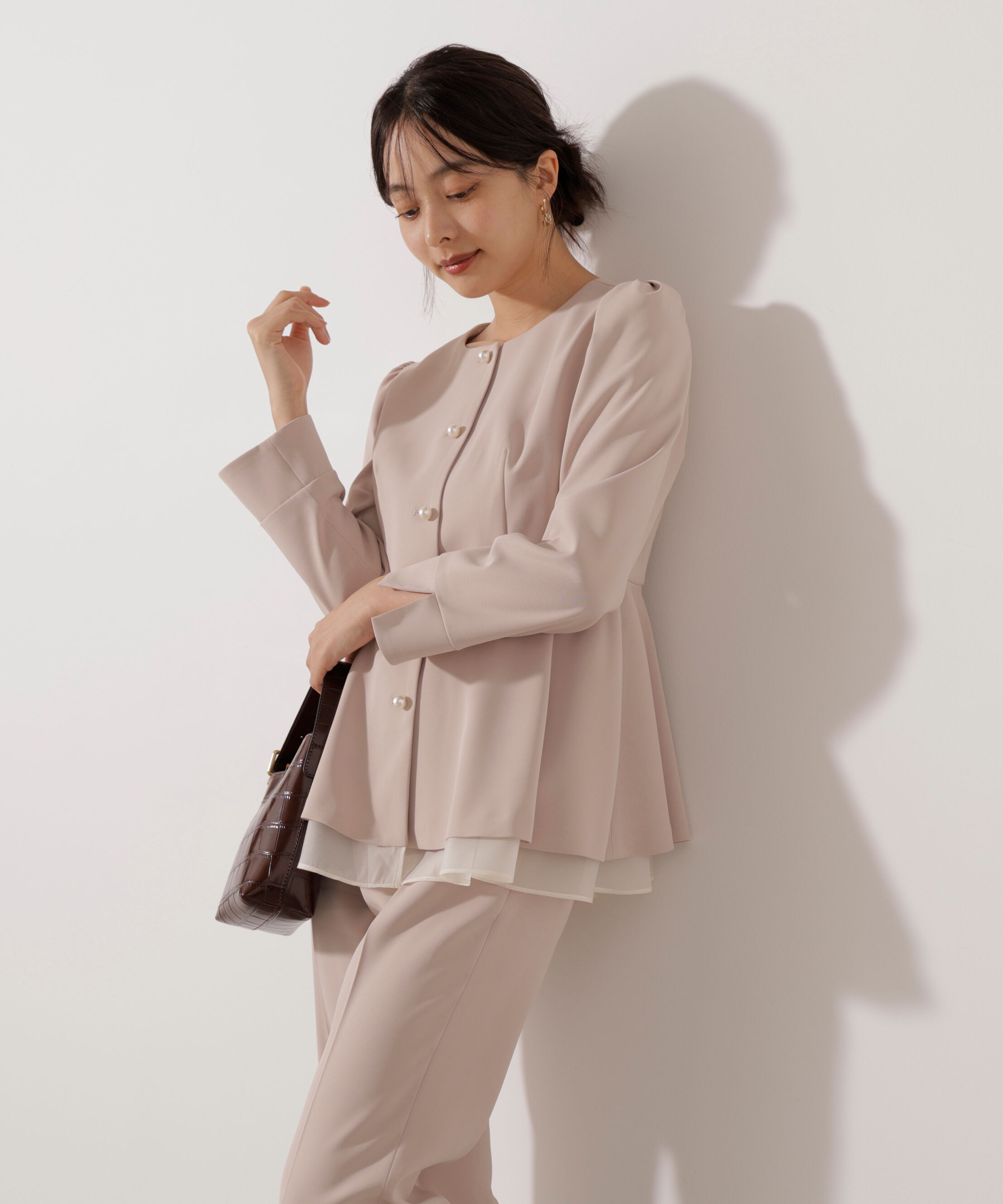 PROPORTION BODY DRESSING「＜セットアップ対応＞ペプラムジャケット」|ブルゾン・スタジャン|