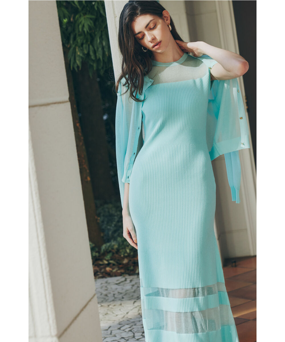  「◆シアーコンビマーメイドニットワンピース」|ワンピース|