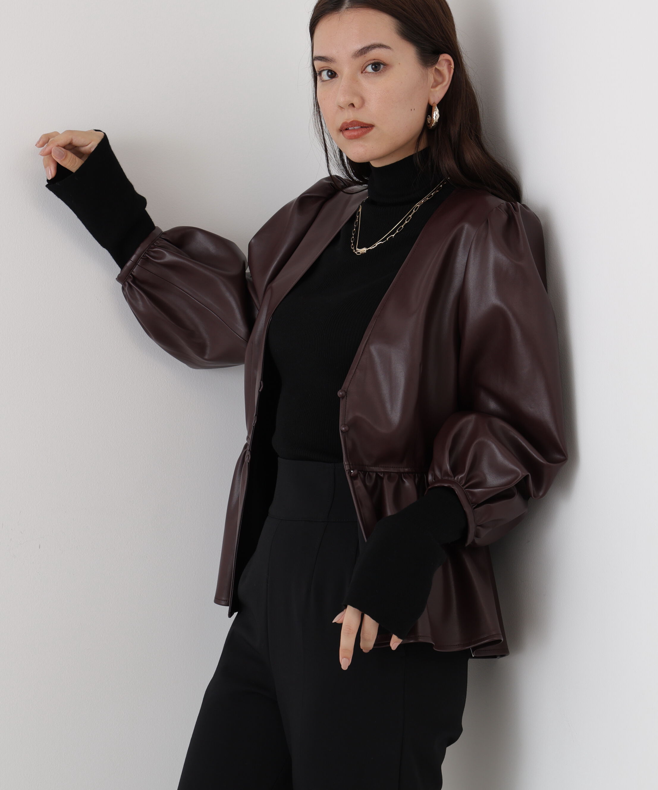  「◆フォーレザーペプラムブラウス」|シャツ・ブラウス|