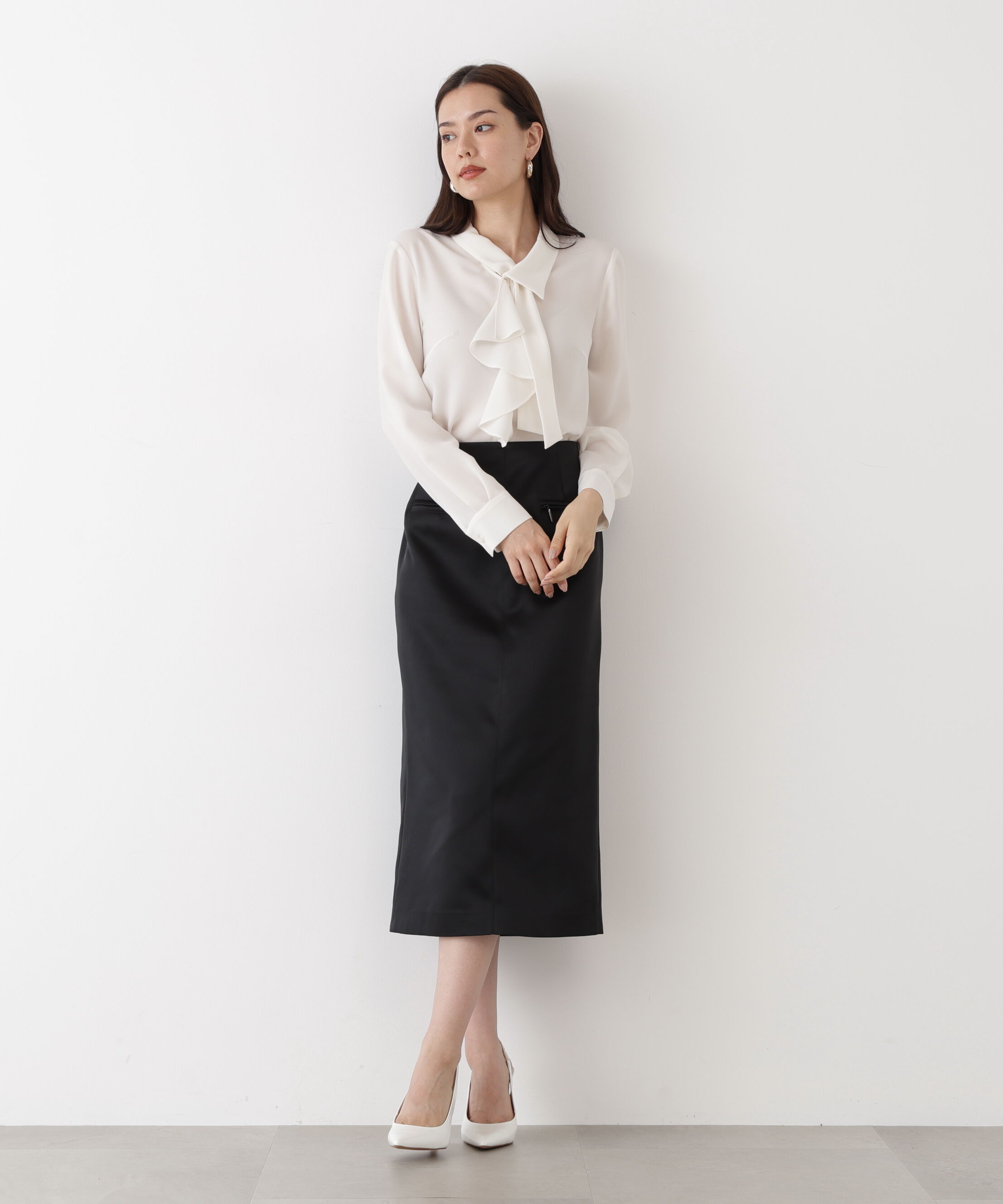  「◆ジップアクセントミディスカート」|スカート|