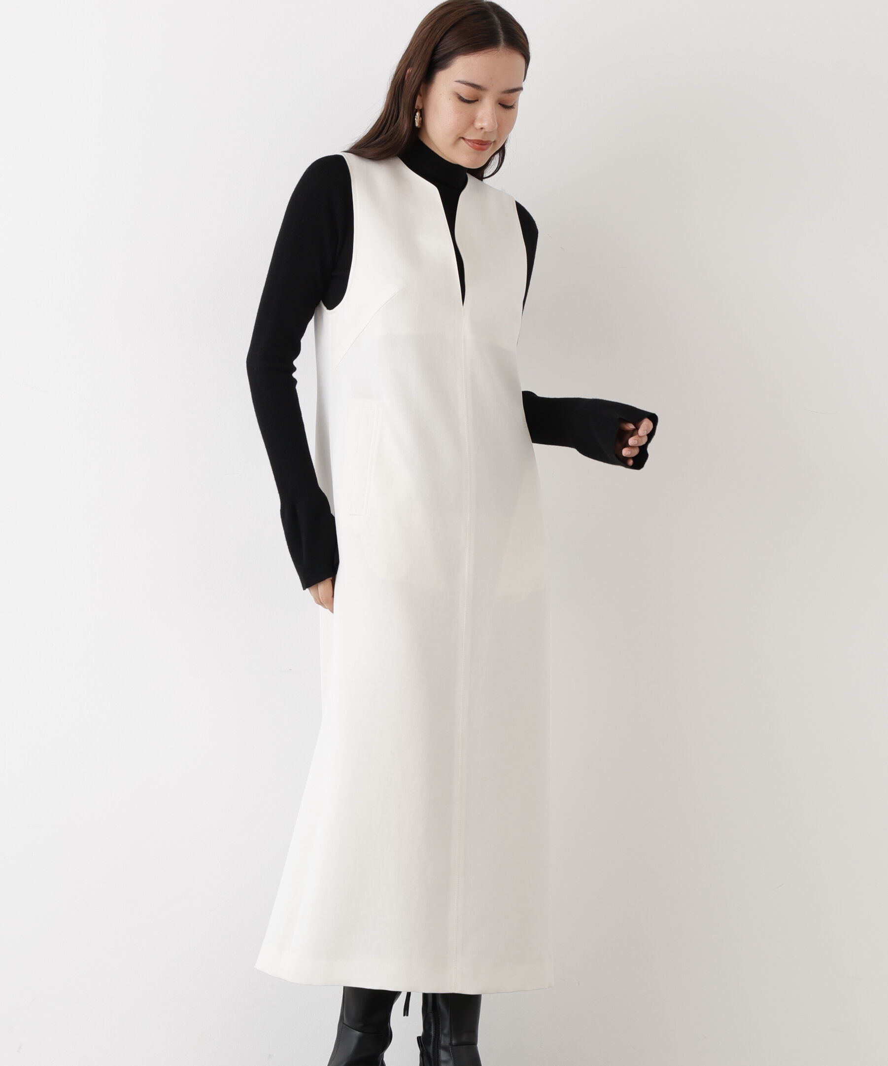  「◆キーネックジャンパースカート」|ワンピース|