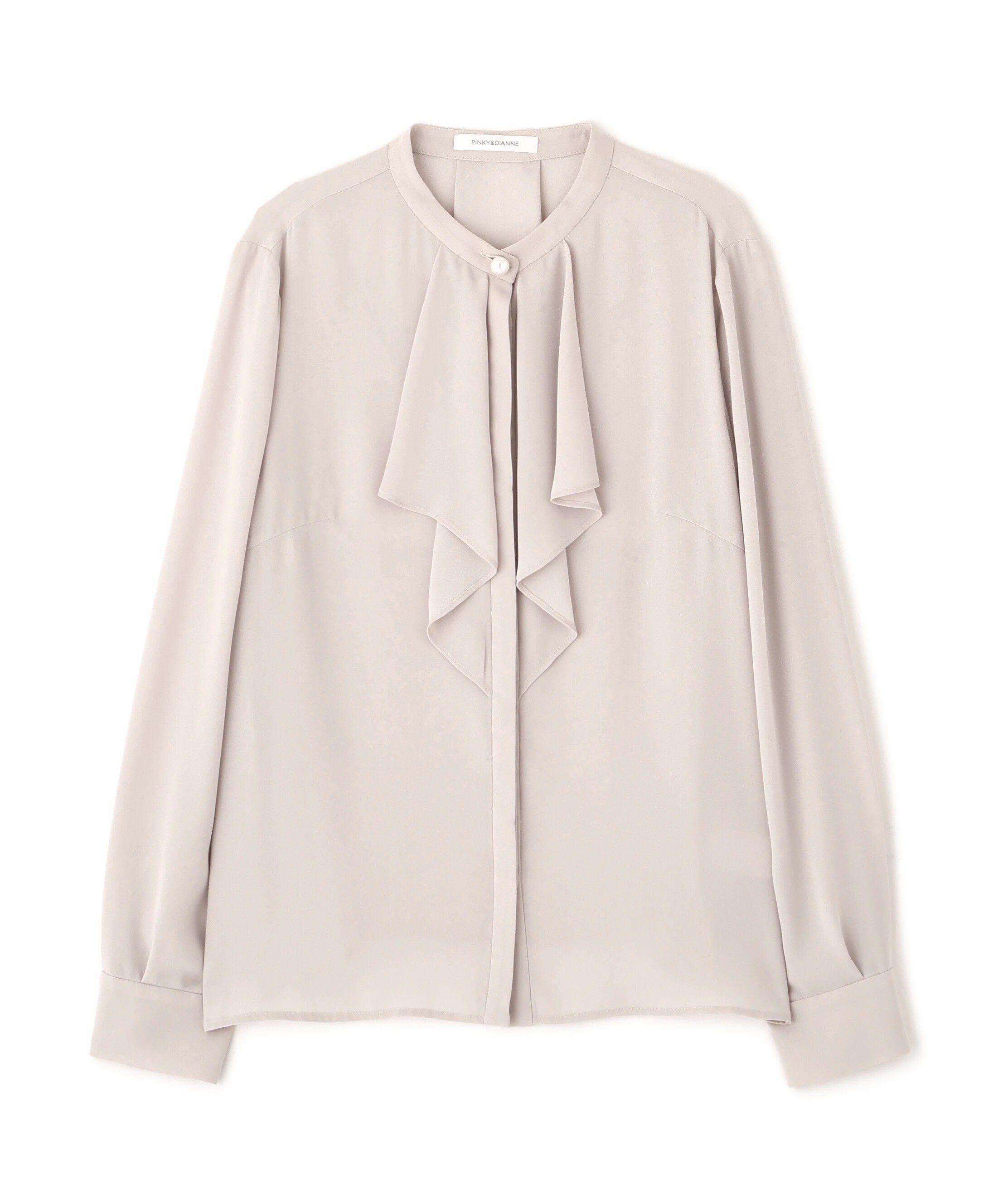  「◆フロントラッフルパール釦ブラウス」|シャツ・ブラウス|