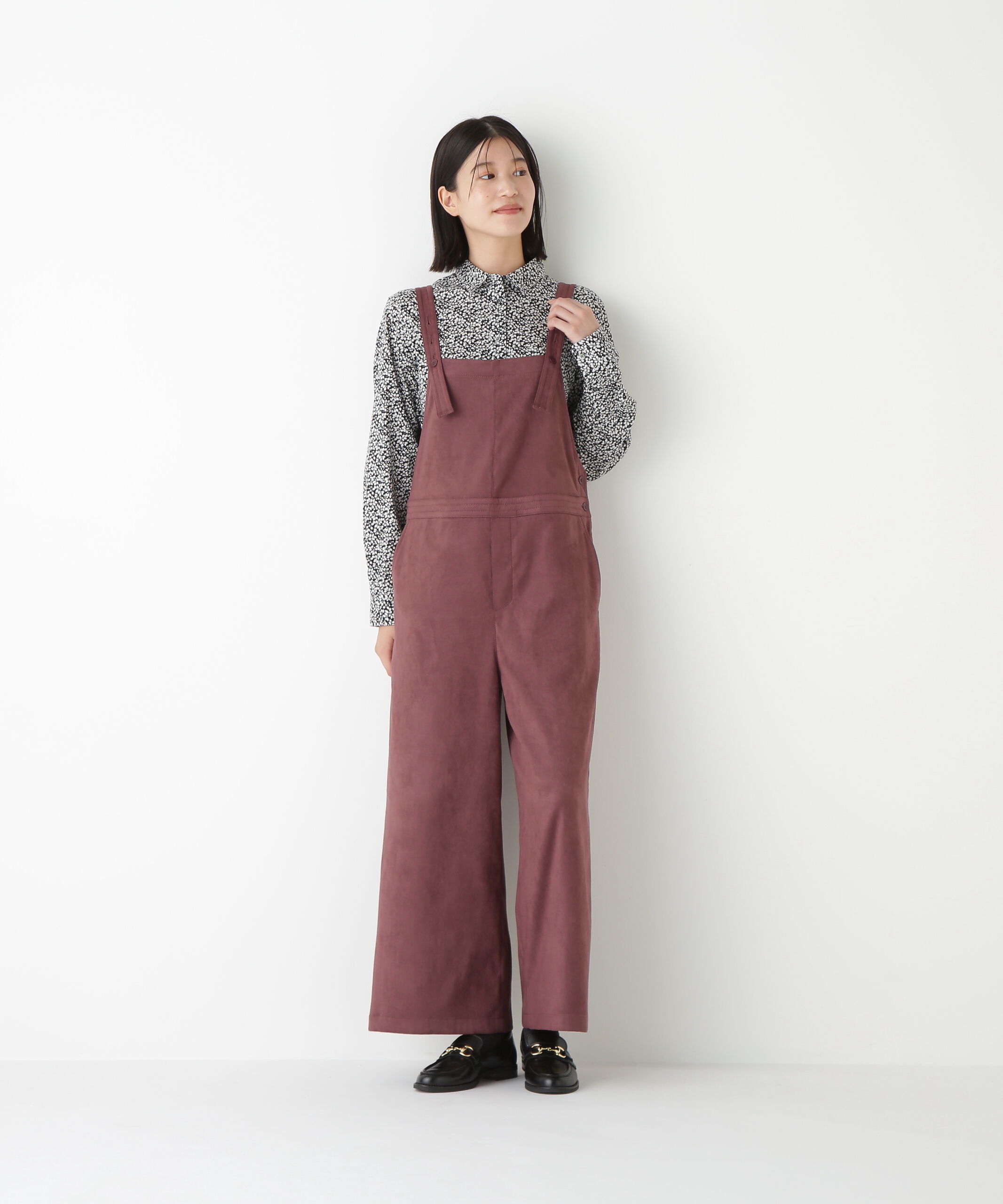  「◆ストレッチスェードオーバーオール」|ワンピース|