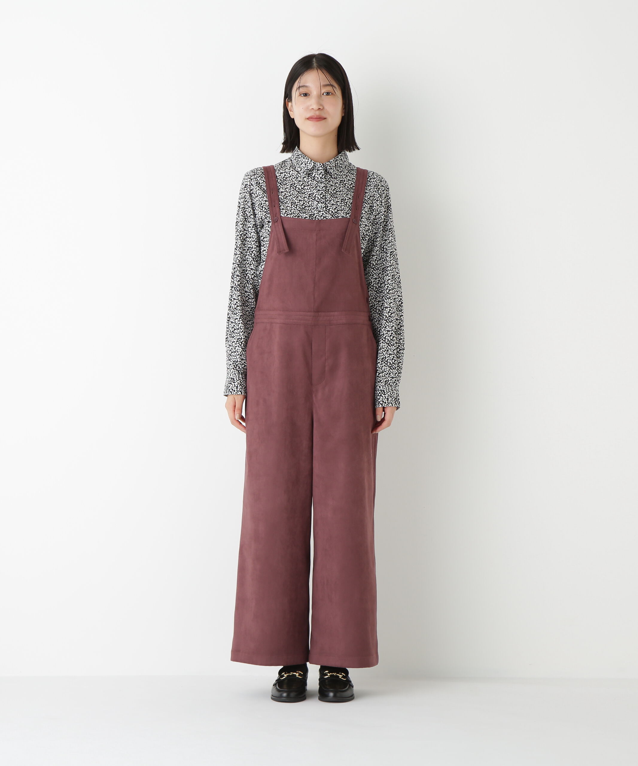  「◆ストレッチスェードオーバーオール」|ワンピース|