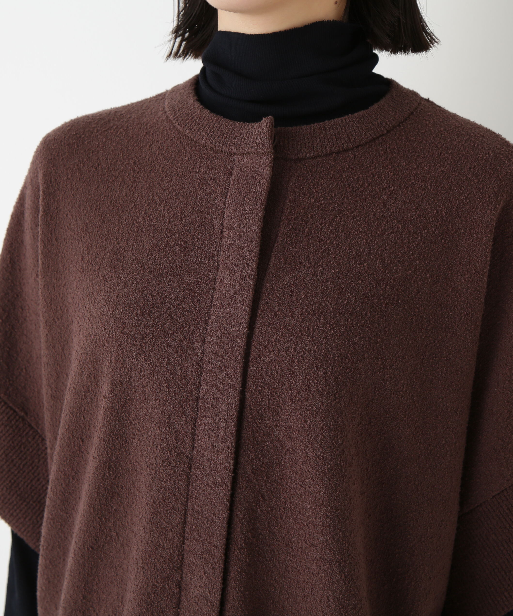  「◆綿ナイロンブークレ半袖カーディガン」|ニット・セーター|