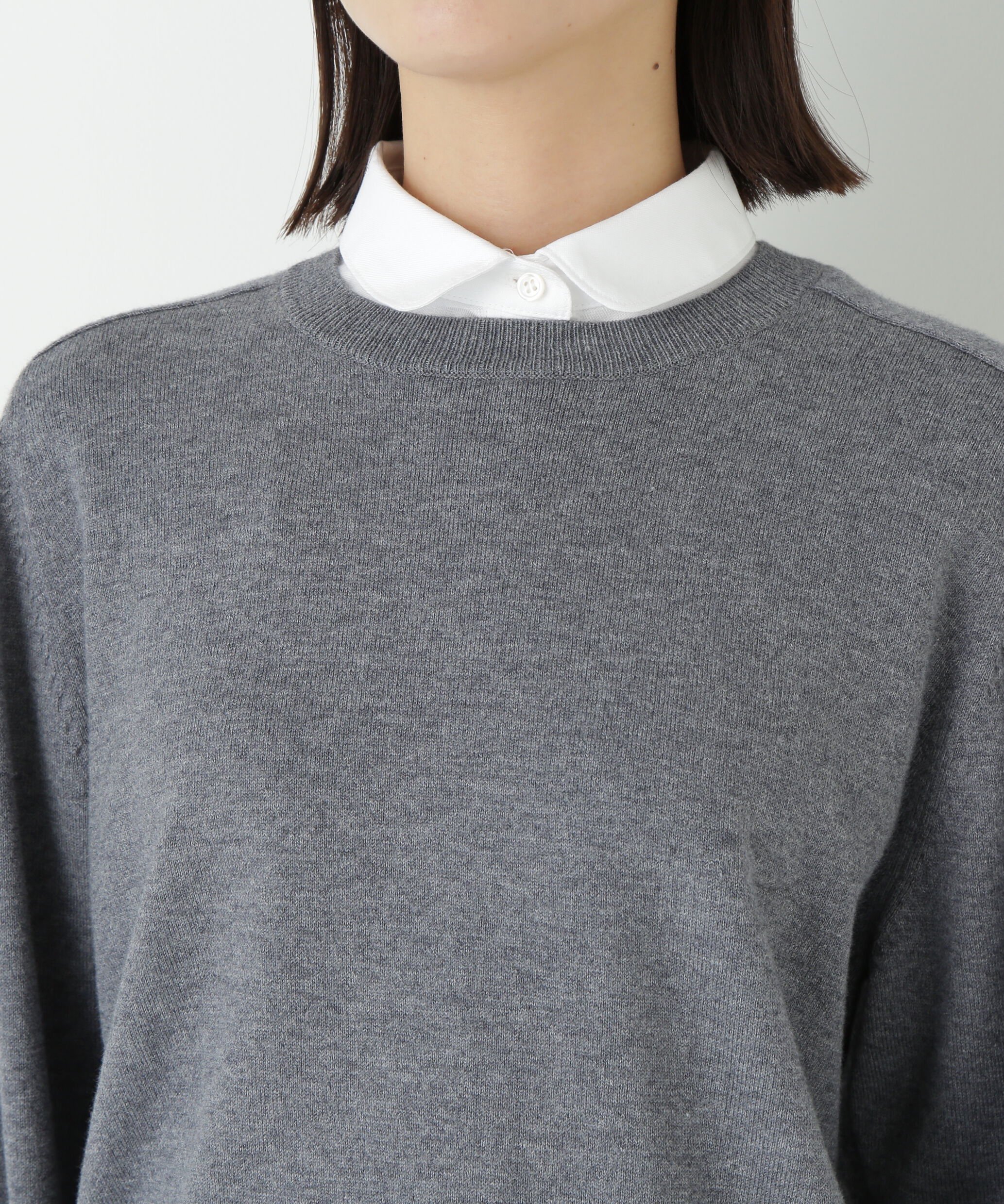  「◆ウールコットンシャツカラーニット」|ニット・セーター|