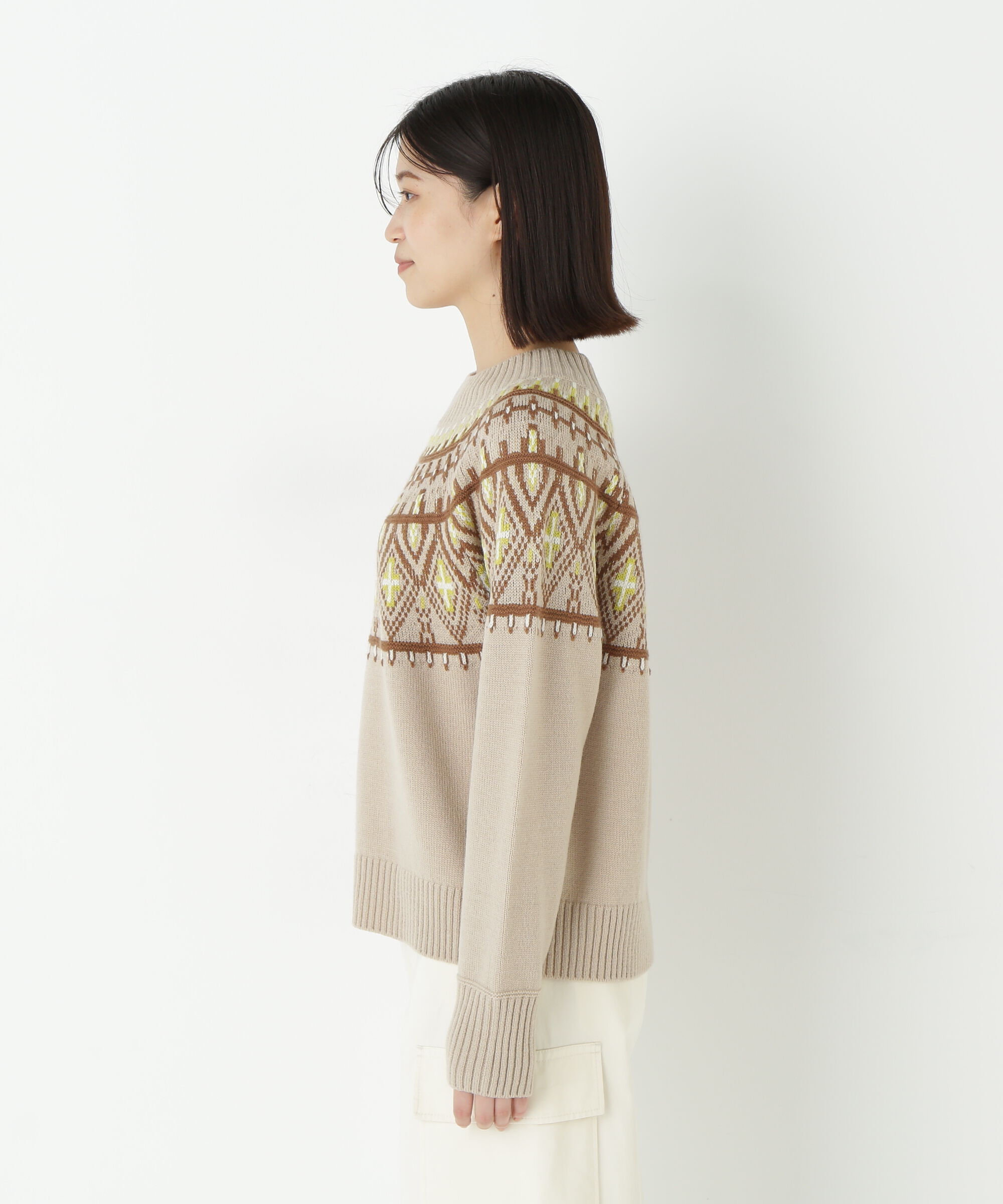  「◆ウールアクリル求心ジャカードプルオーバー」|ニット・セーター|