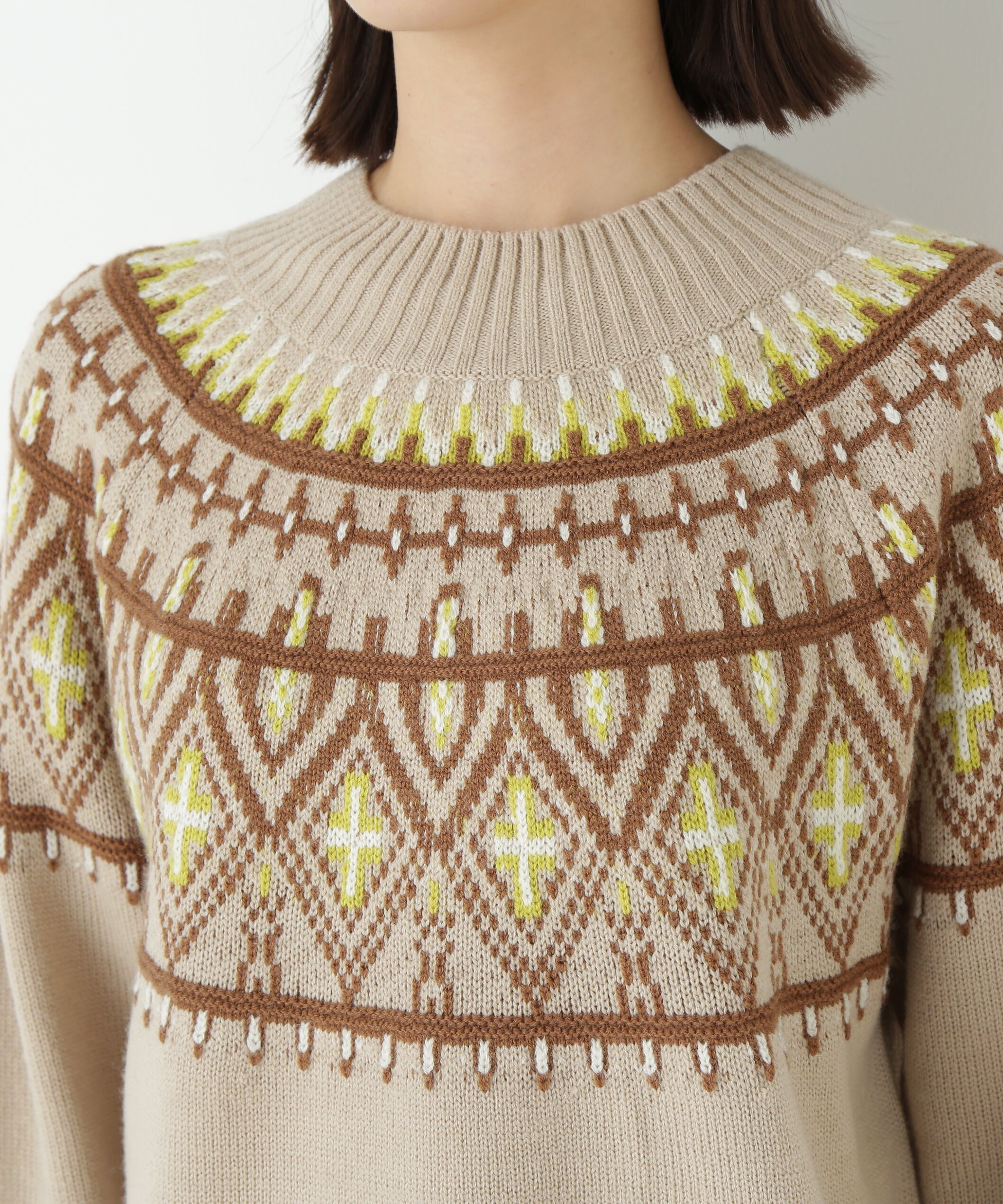  「◆ウールアクリル求心ジャカードプルオーバー」|ニット・セーター|