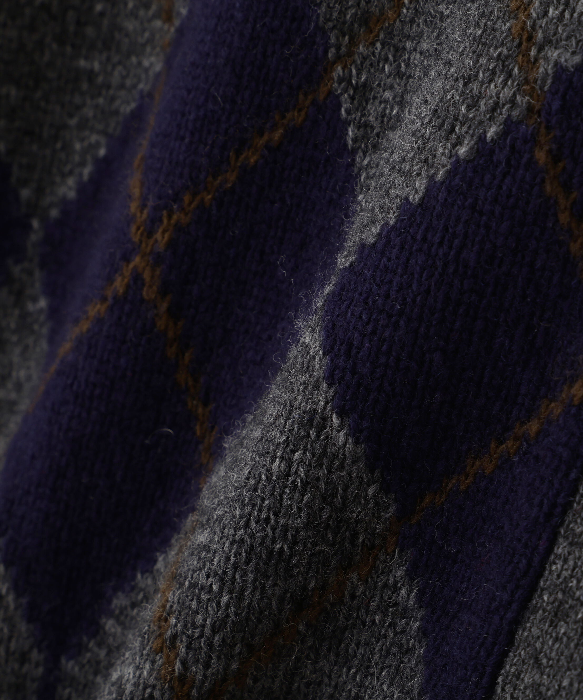  「ウールＭＩＸアーガイルクルーネックカーディガン」|ニット・セーター|