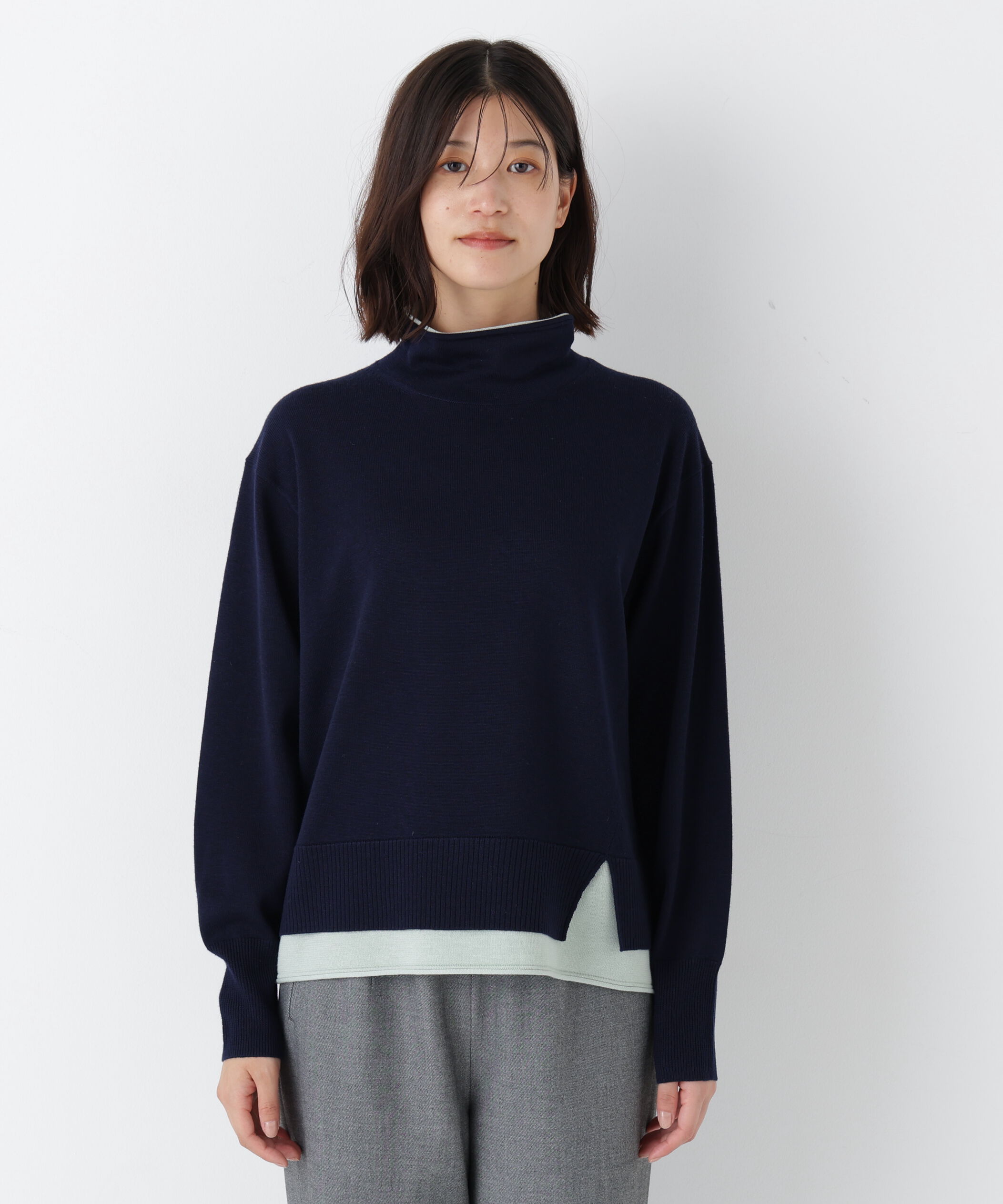  「◆ウールＭＩＸハイゲージバイカラータートルＰ／Ｏ」|ニット・セーター|