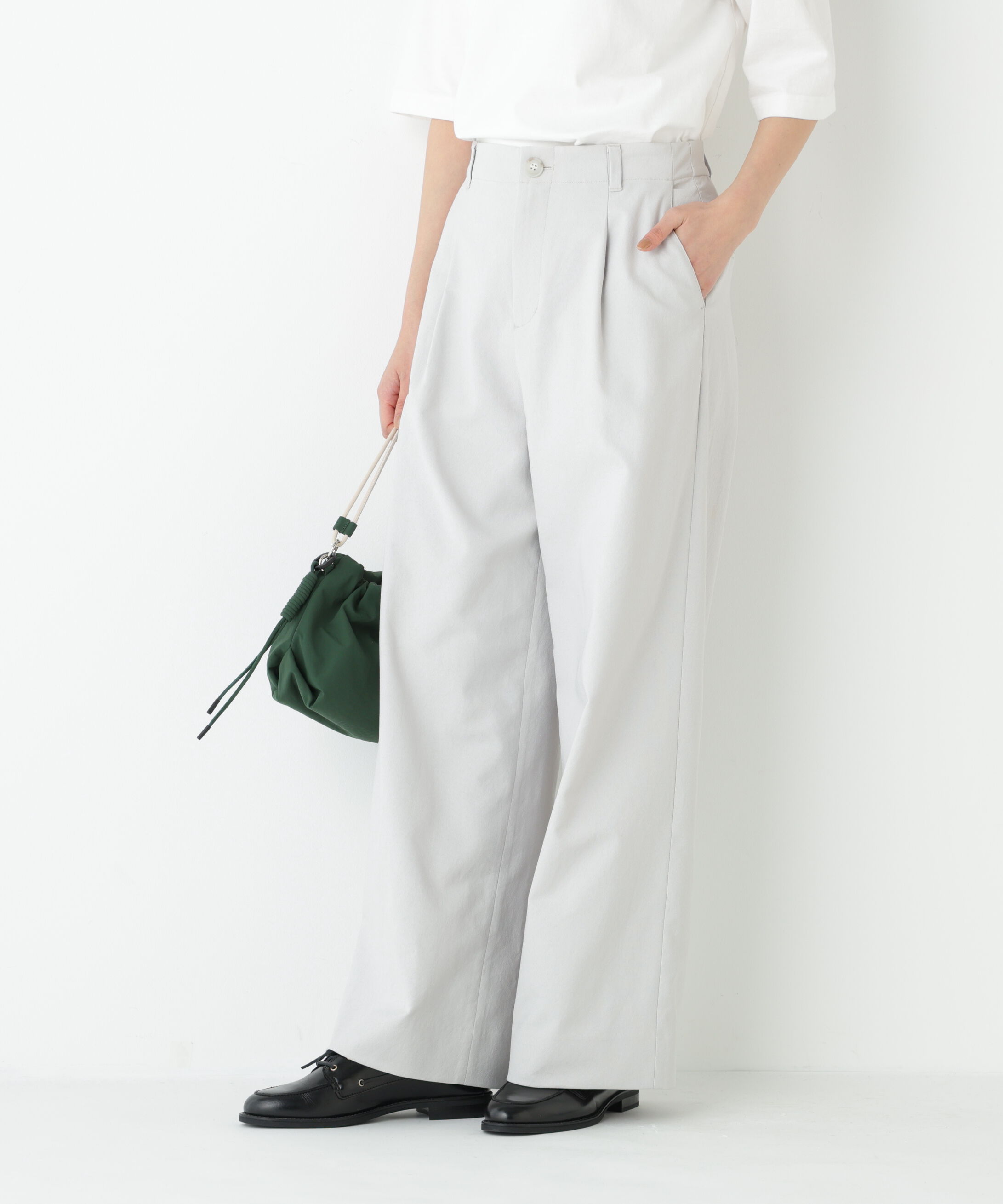  「◆麻調合繊タックセミワイドパンツ」|その他|