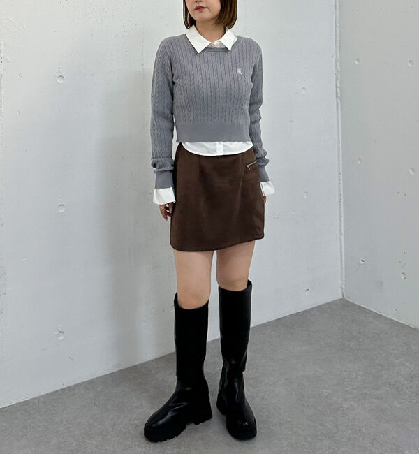 archives「ロゴ刺繍ケーブルニットプルオーバー」|ニット・セーター|