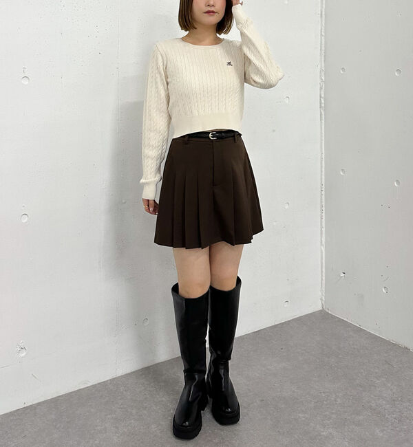 archives「ロゴ刺繍ケーブルニットプルオーバー」|ニット・セーター|