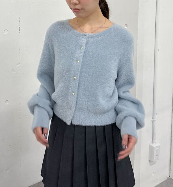 archives「ハートボタンフェザーニットカーディガン」|カーディガン|
