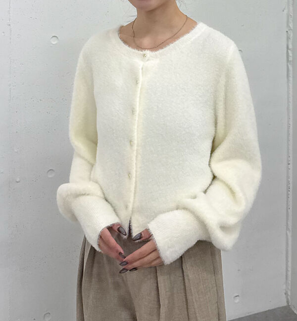 archives「ハートボタンフェザーニットカーディガン」|カーディガン|IVORY
